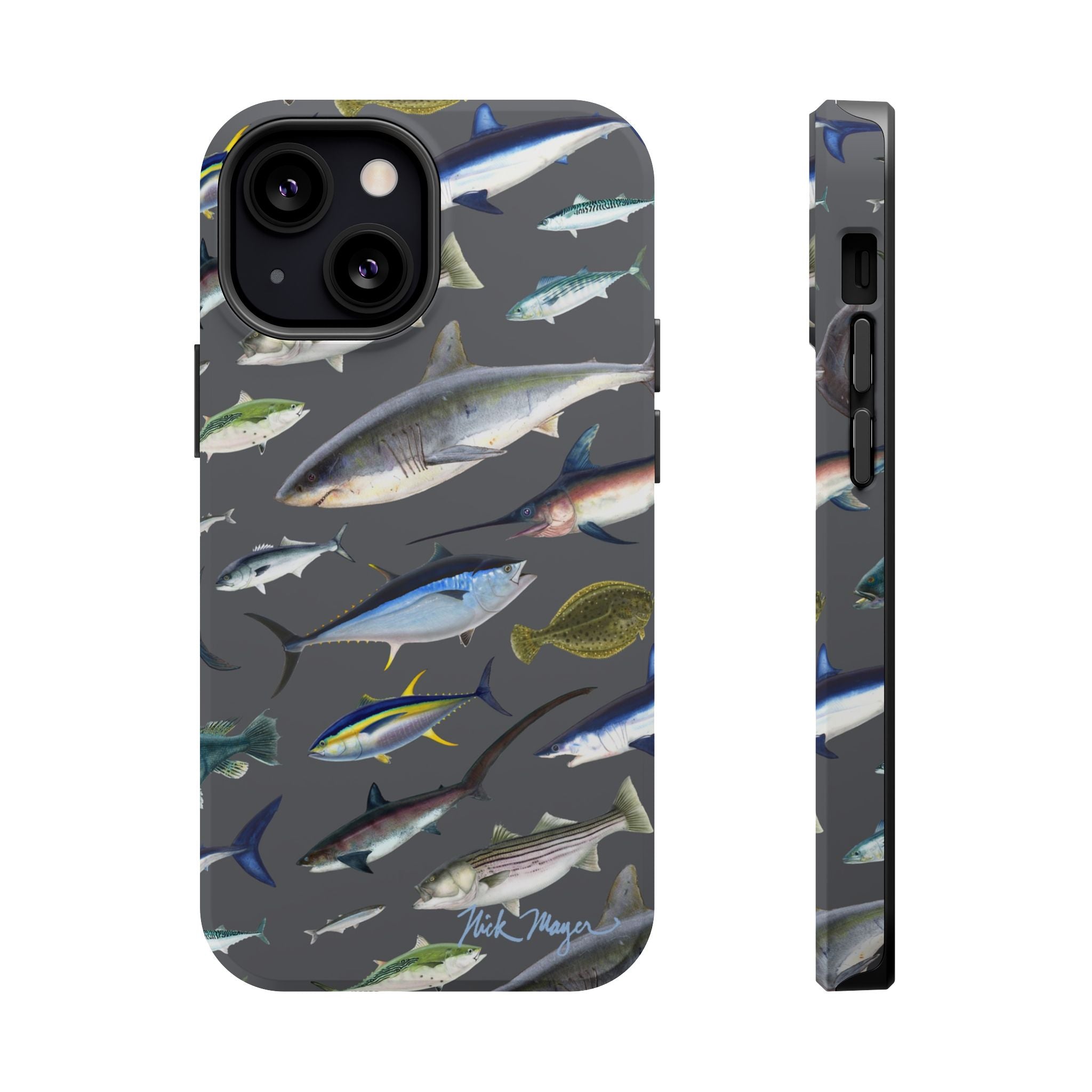 New England Offshore Fish Grey MagSafe iPhone Case