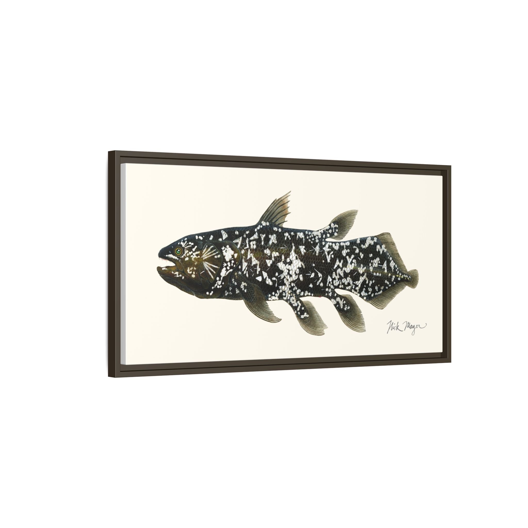 Coelacanth Framed Canvas Print Printify