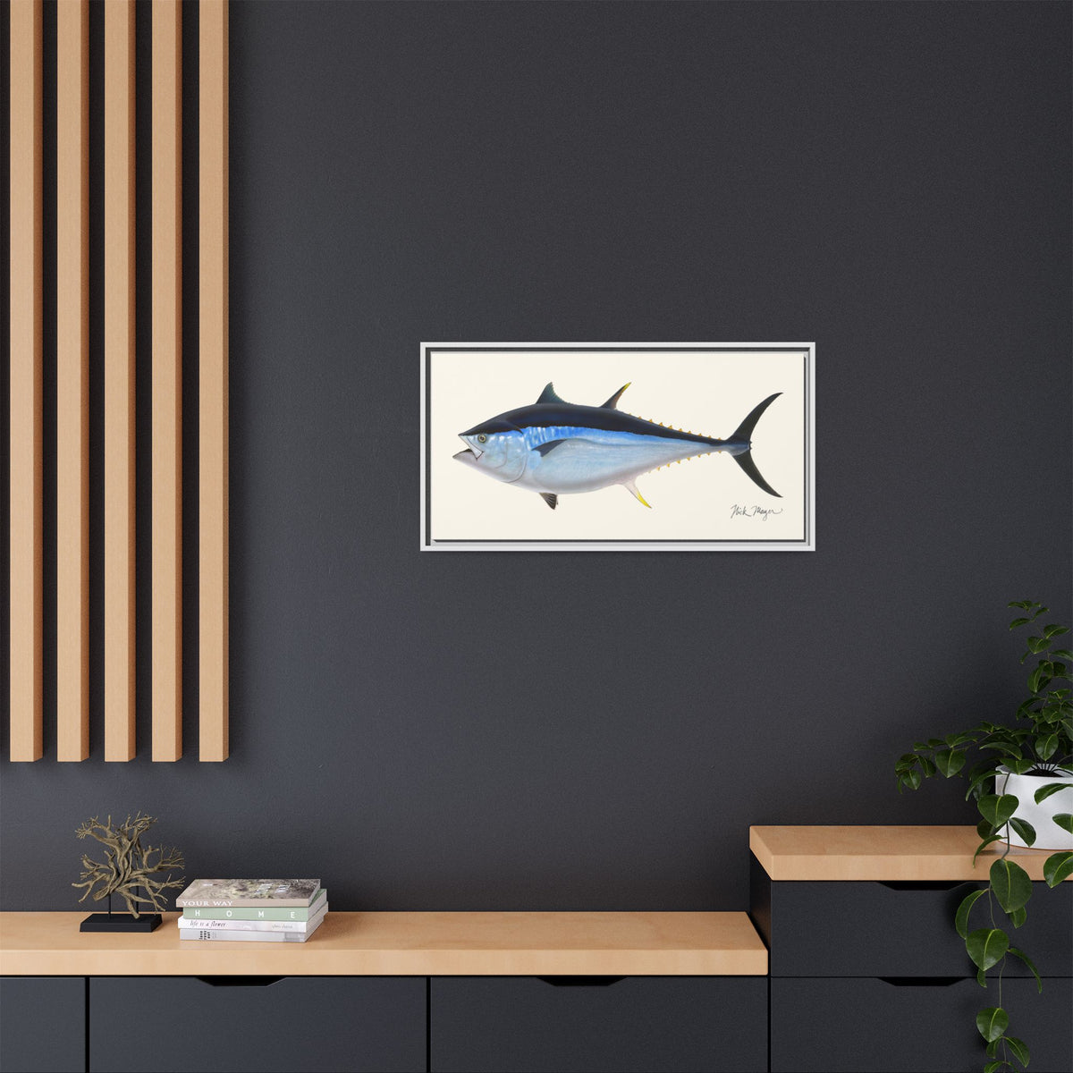 Giant Bluefin Tuna 2 Framed Canvas Print Printify