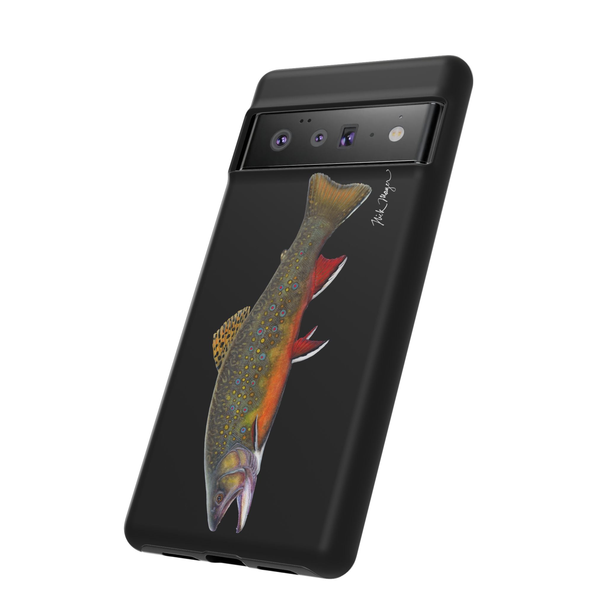 Brook Trout Black Phone Cases (Samsung) Printify