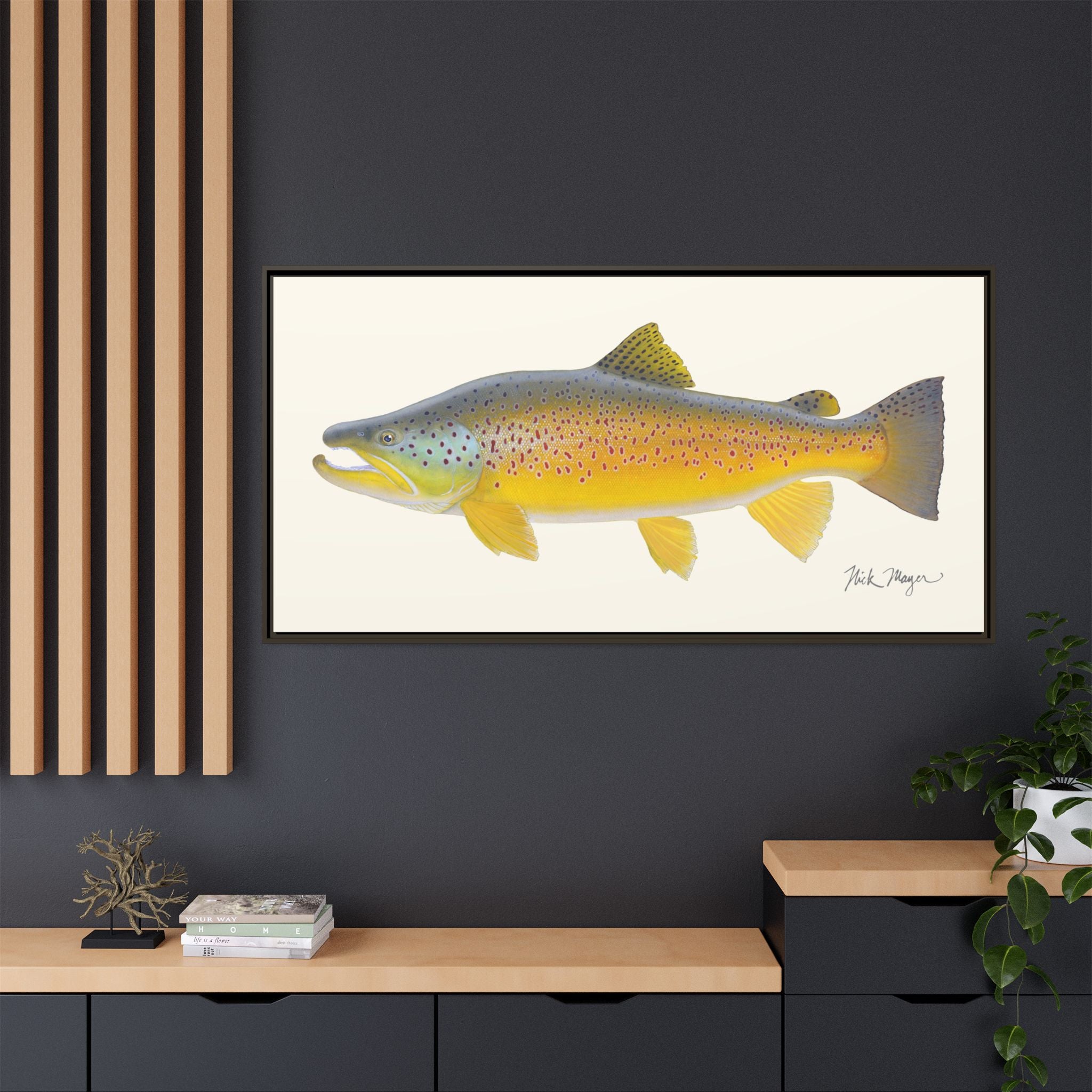 Brown Trout III Framed Canvas Print Printify