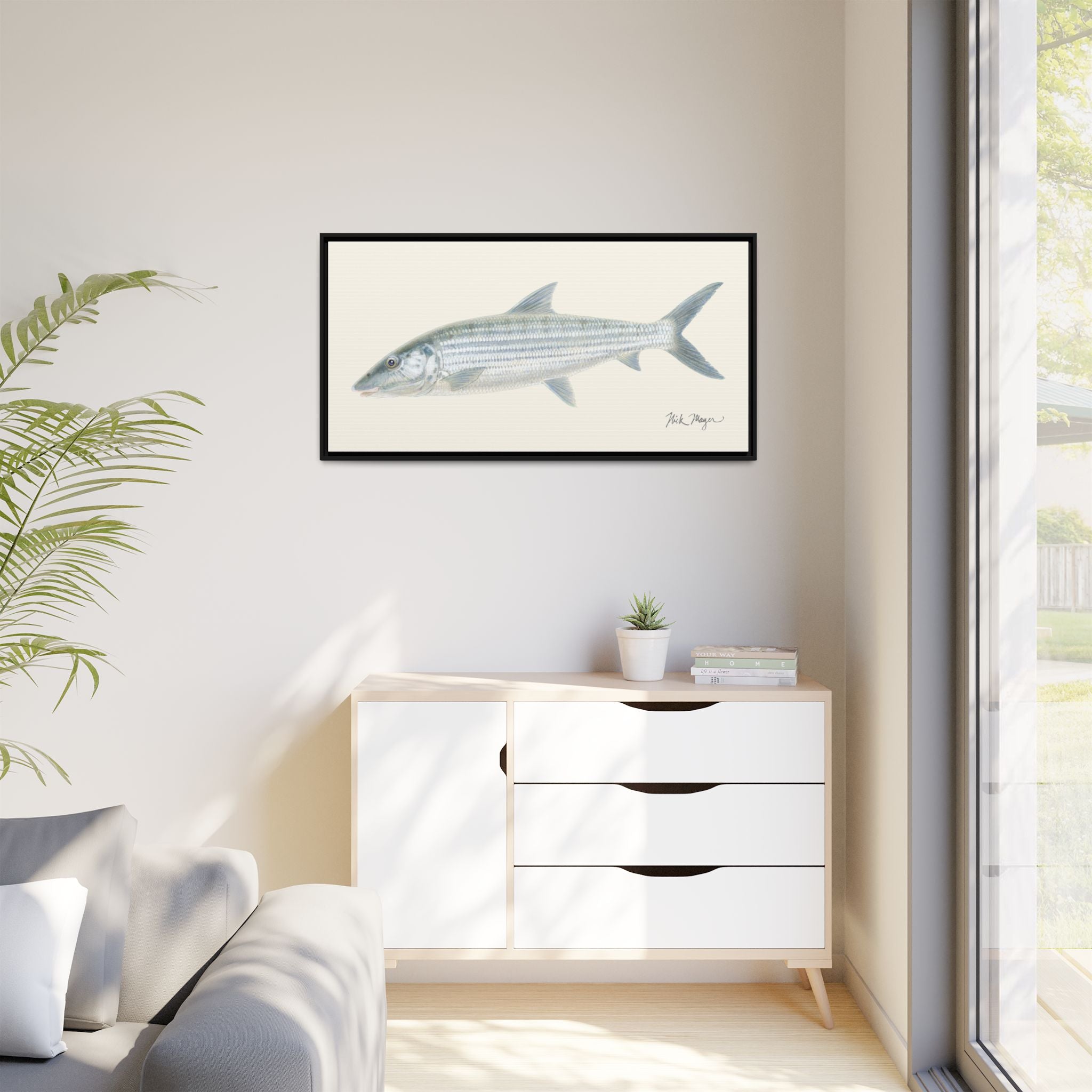 Bonefish Framed Canvas Print Printify