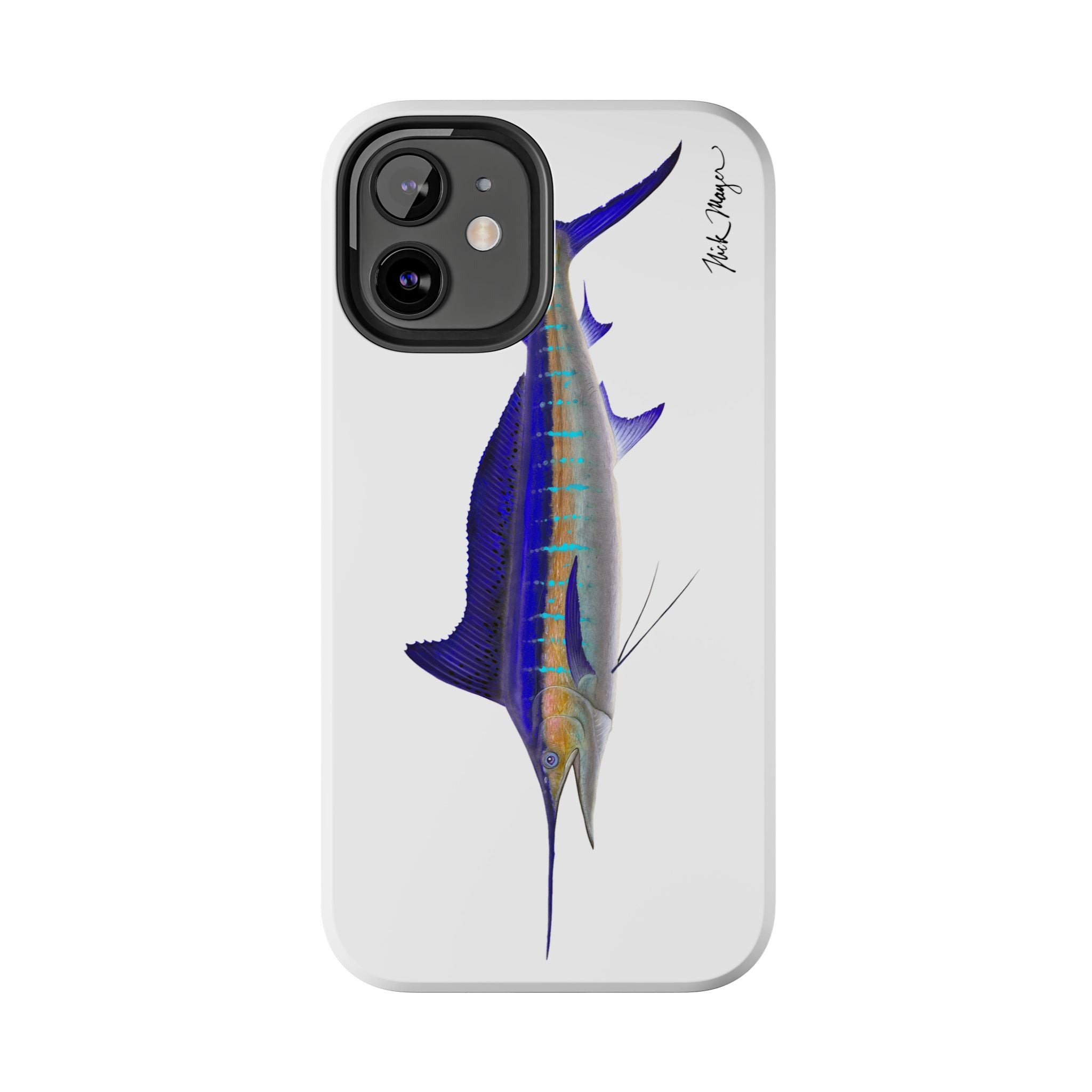 Striped Marlin White Phone Case (iPhone)