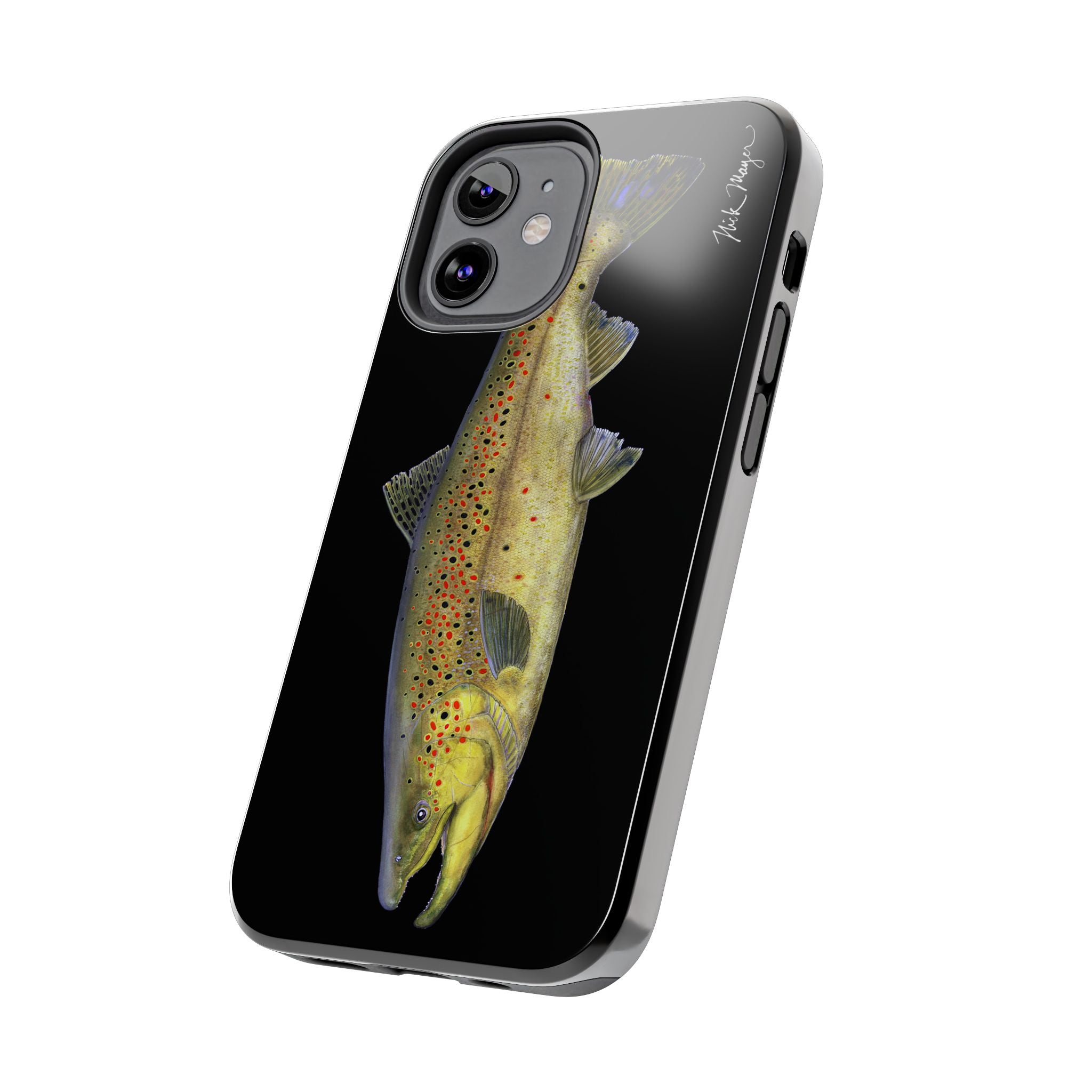 Brown Trout Black Phone Case (iPhone)