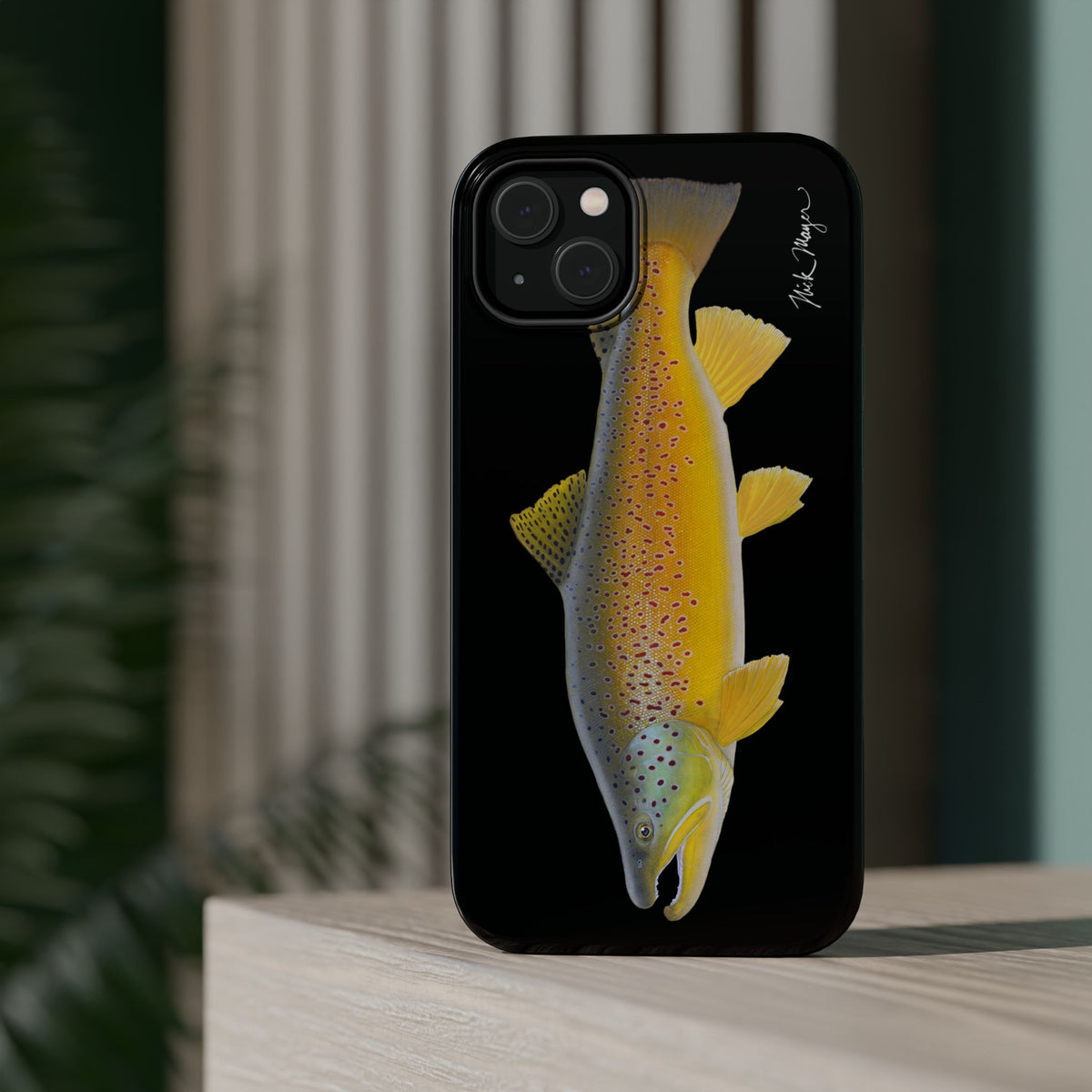 Brown Trout 3 Black MagSafe iPhone Case Printify