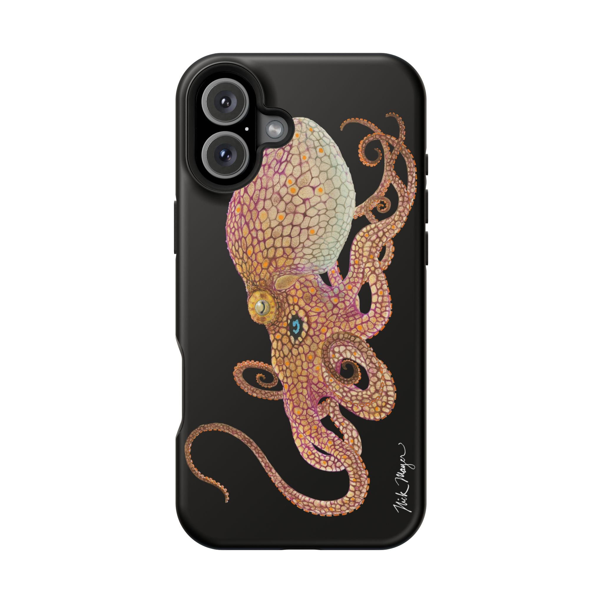 Two Spot Octopus MagSafe Black iPhone Case