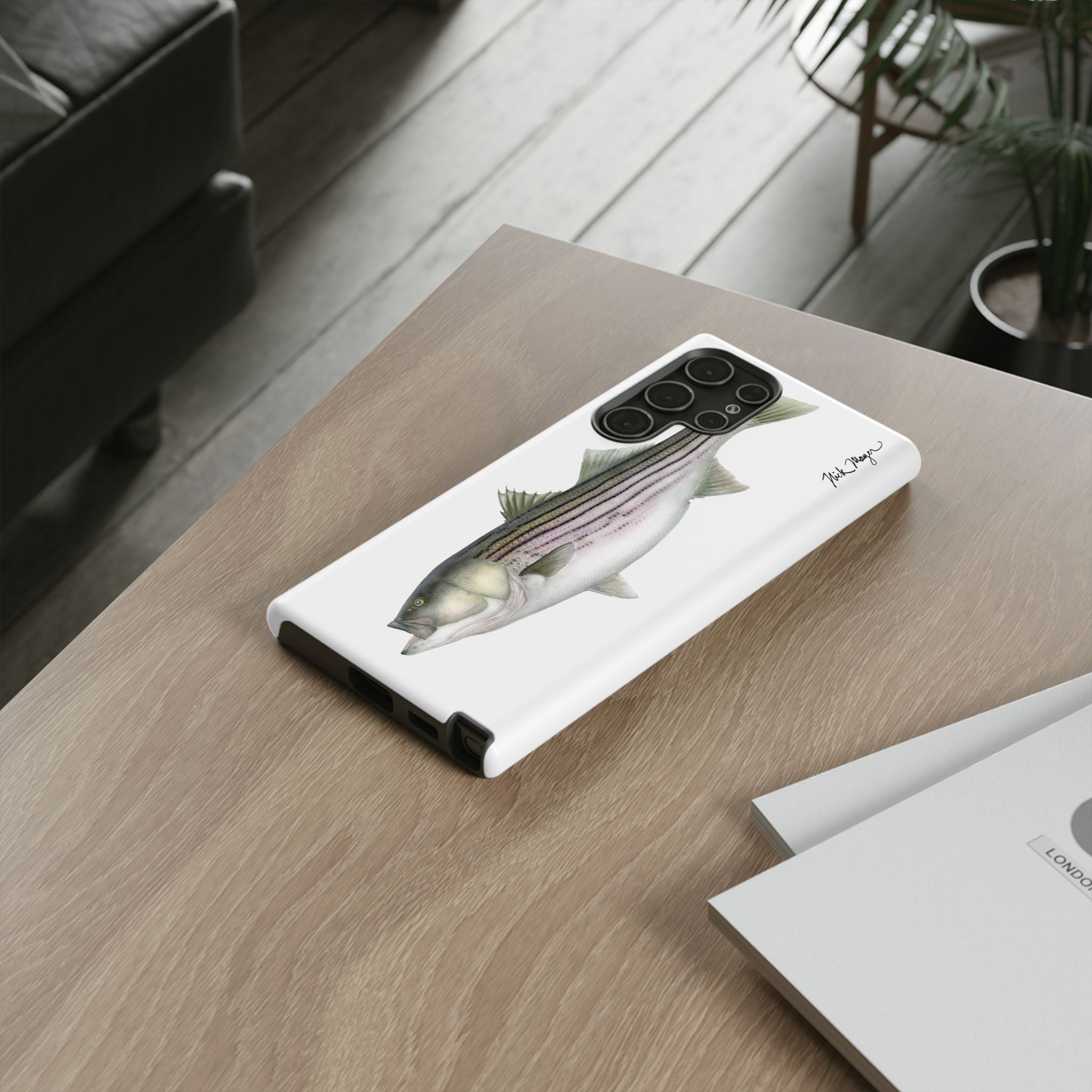 30 lb Striper White Phone Case (Samsung) Printify