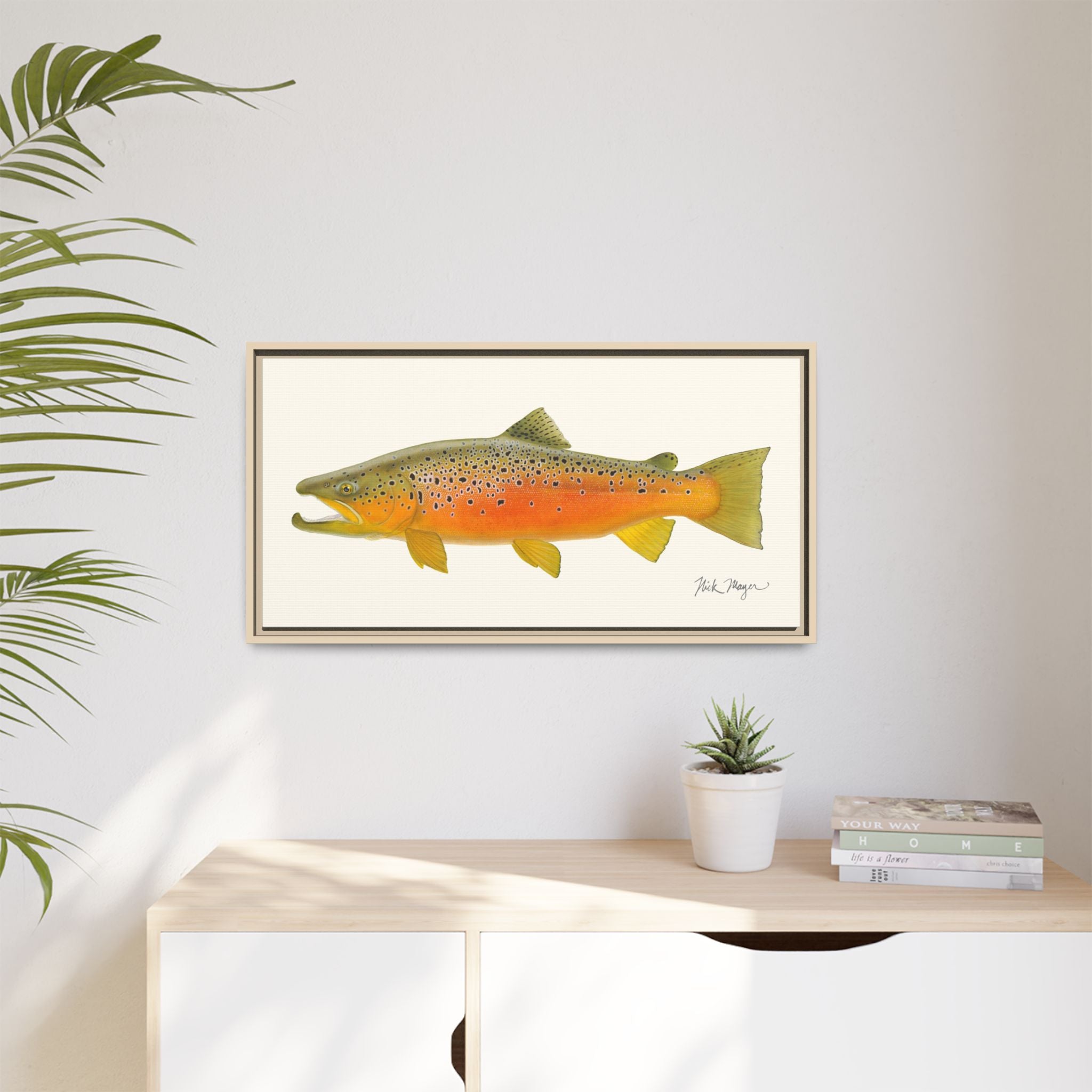 Brown Trout II Framed Canvas Print Printify