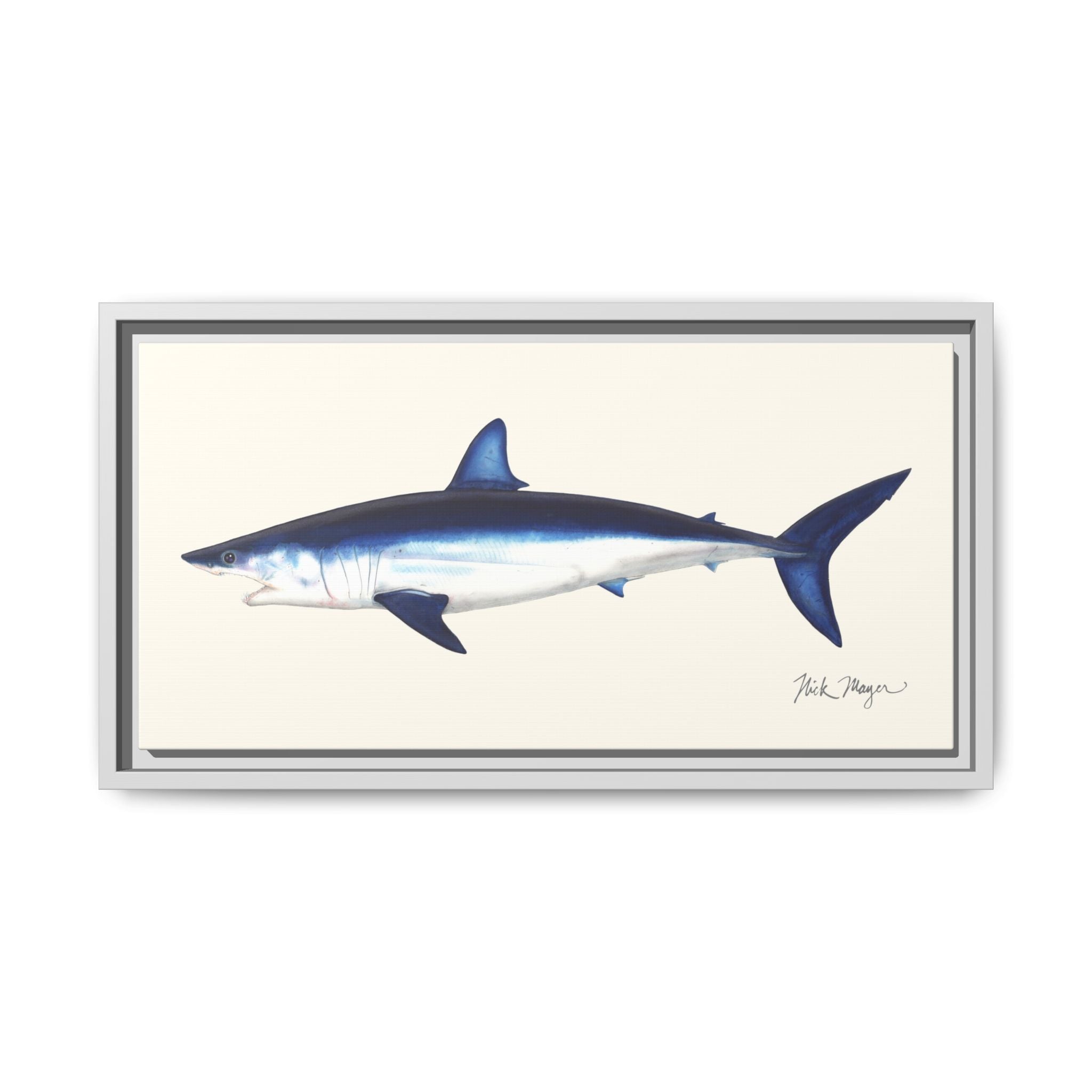 Mako Shark Framed Canvas Print Printify