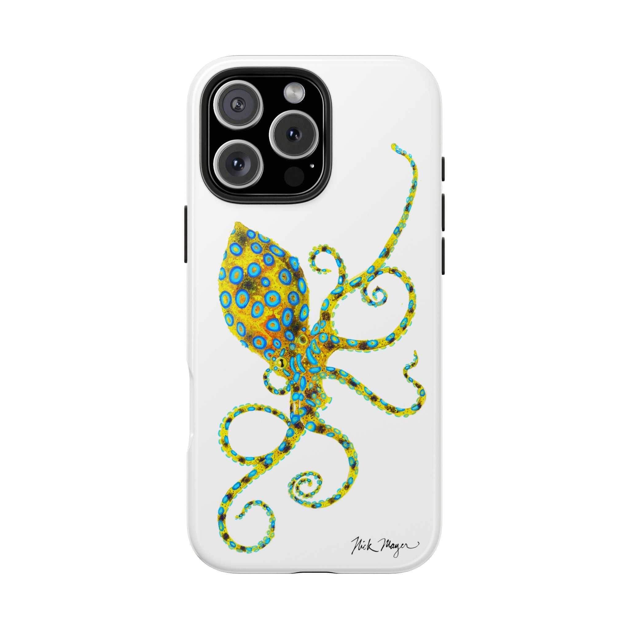 Blue Ringed Octopus White Phone Case (iPhone)