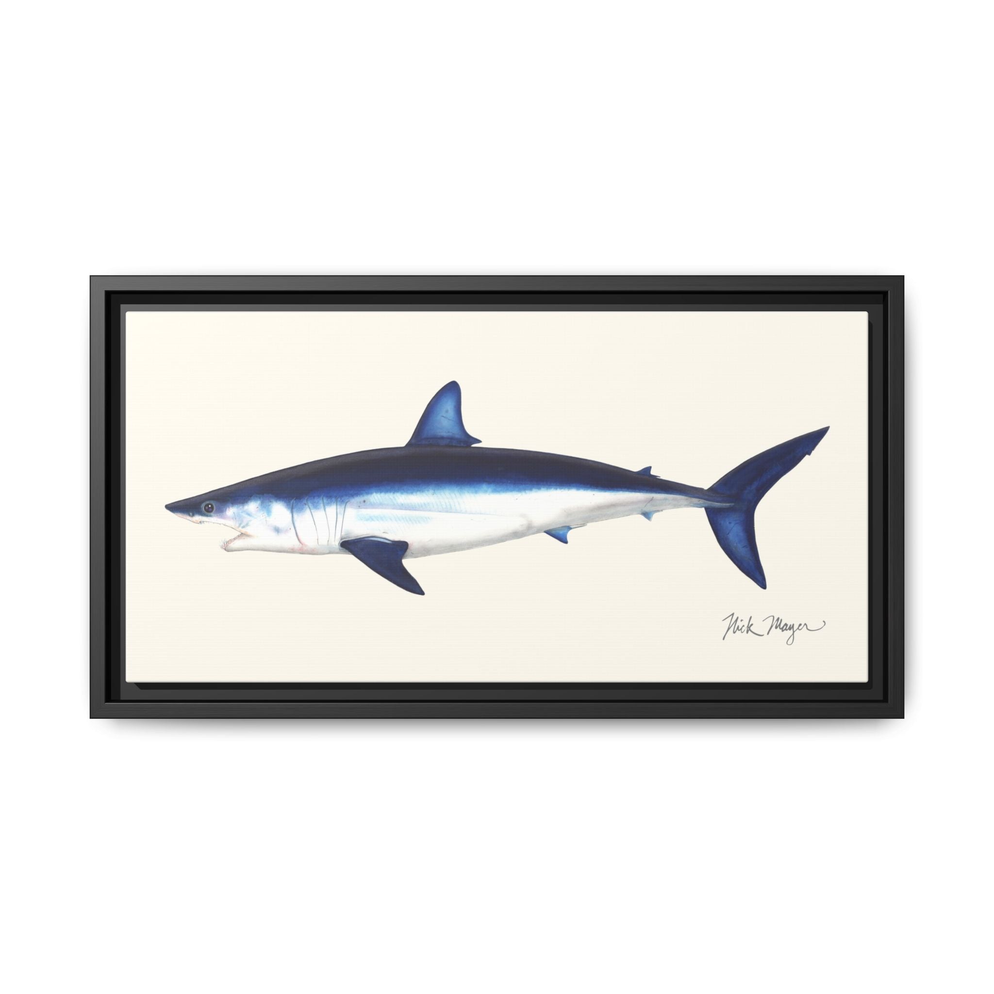 Mako Shark Framed Canvas Print Printify
