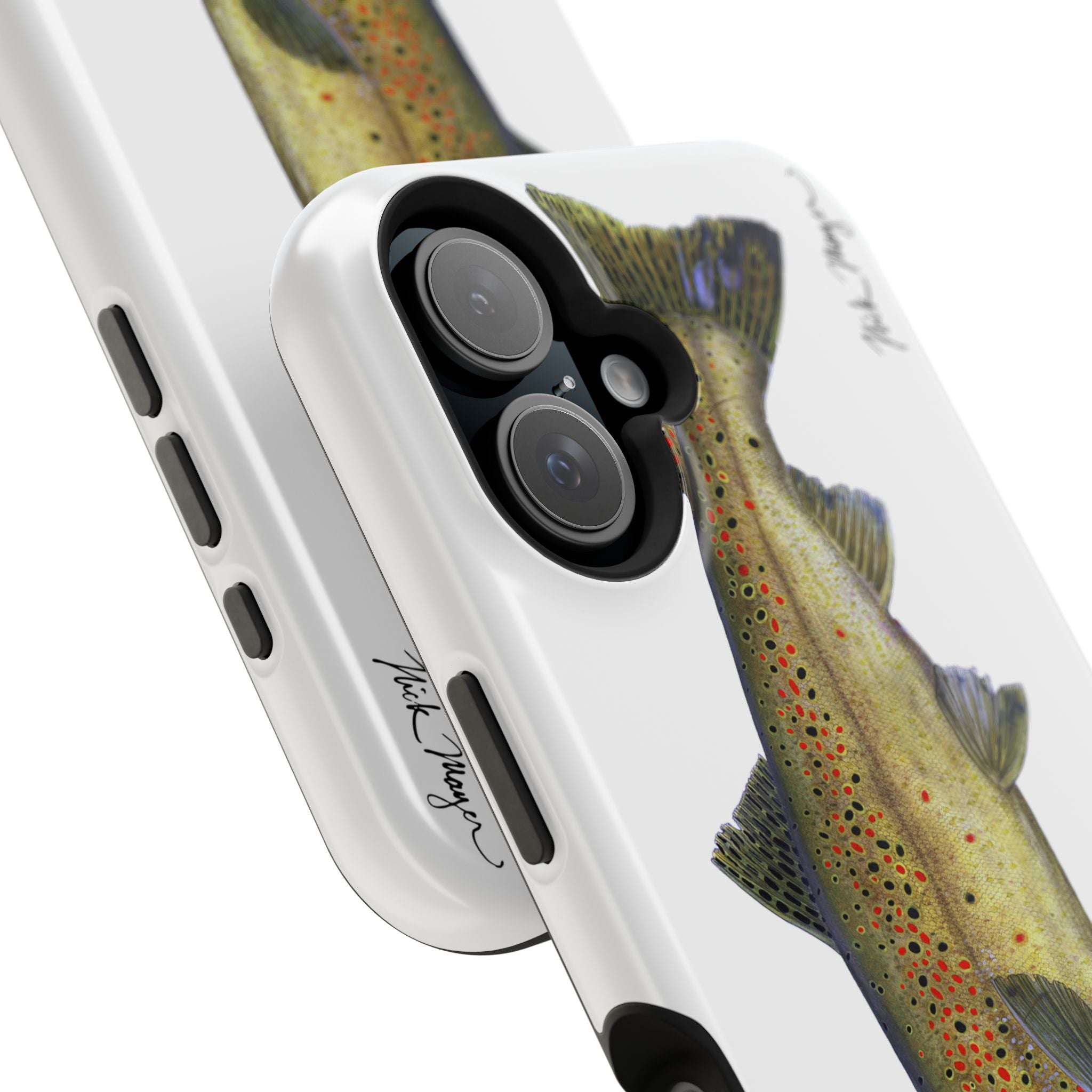 Brown Trout MagSafe White iPhone Case