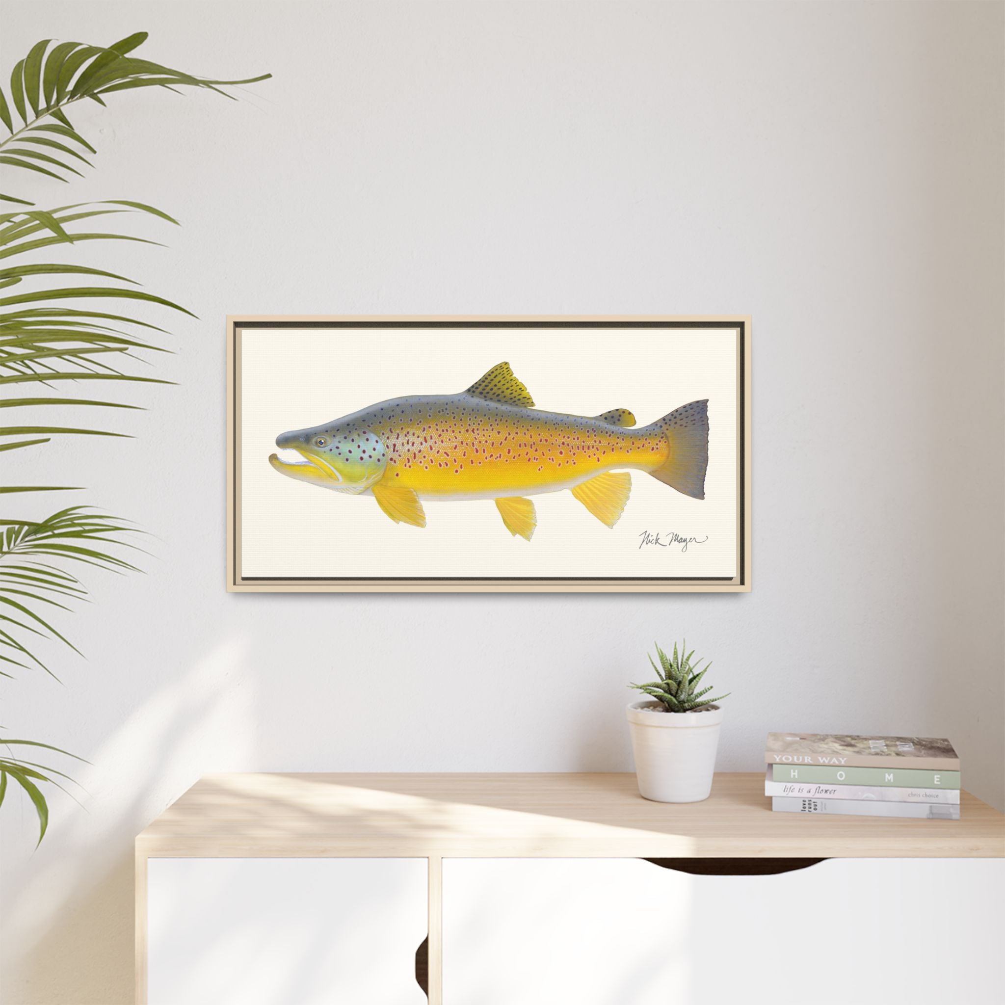 Brown Trout III Framed Canvas Print Printify