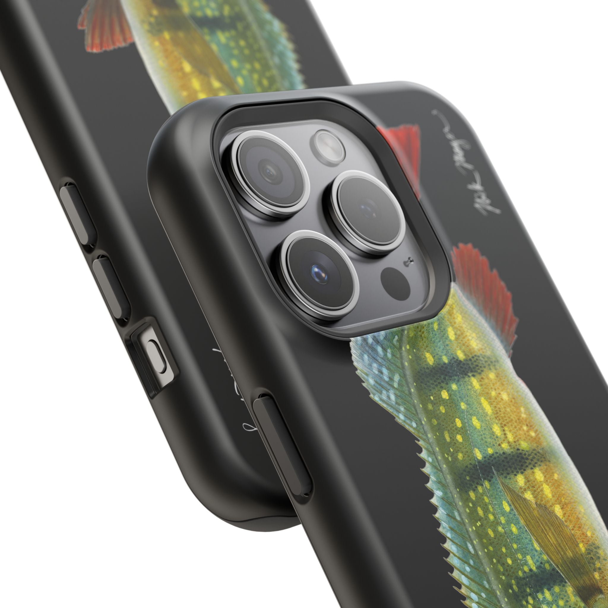 Peacock Bass MagSafe Black iPhone Case