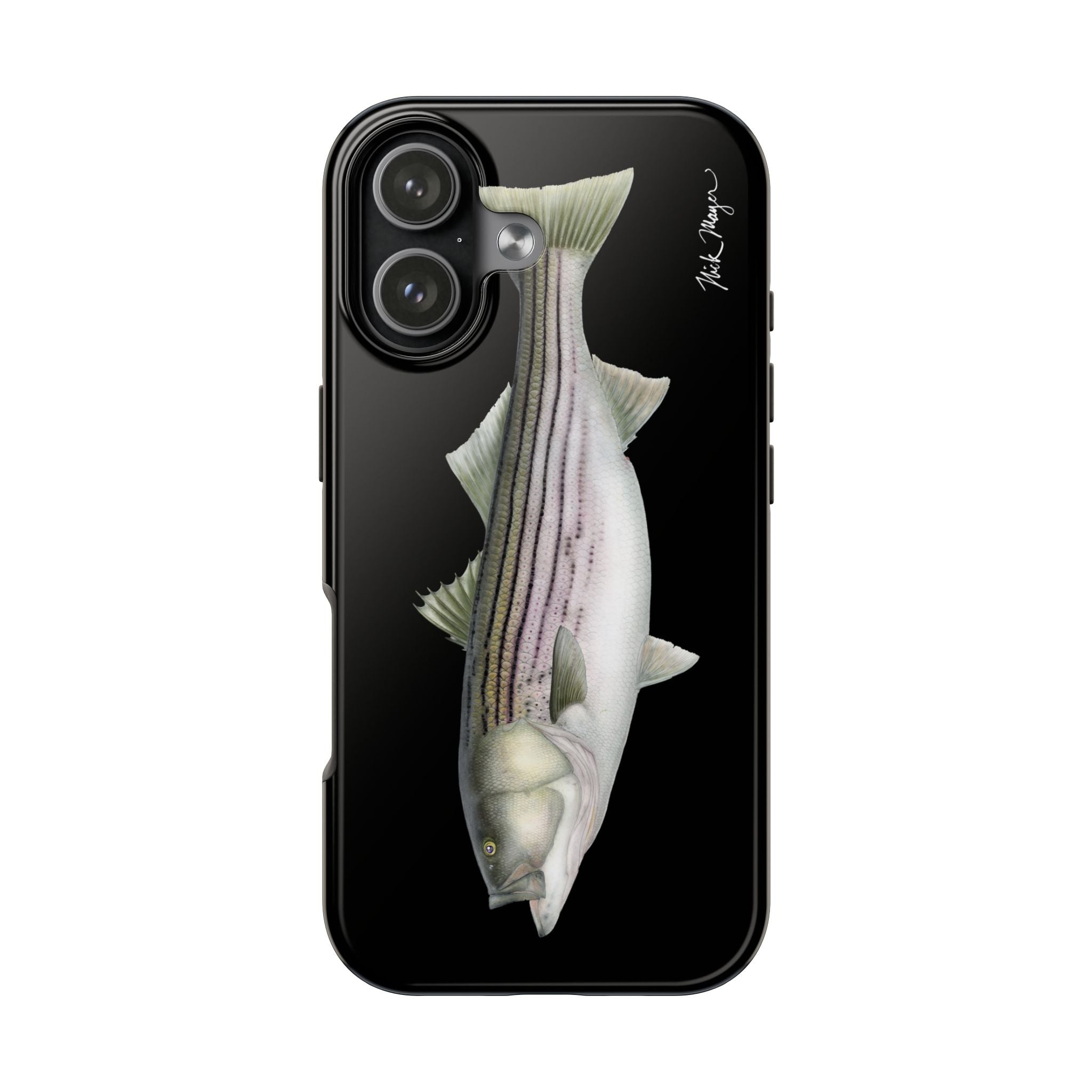 30 lb Striper - Black Phone Case (iPhone)