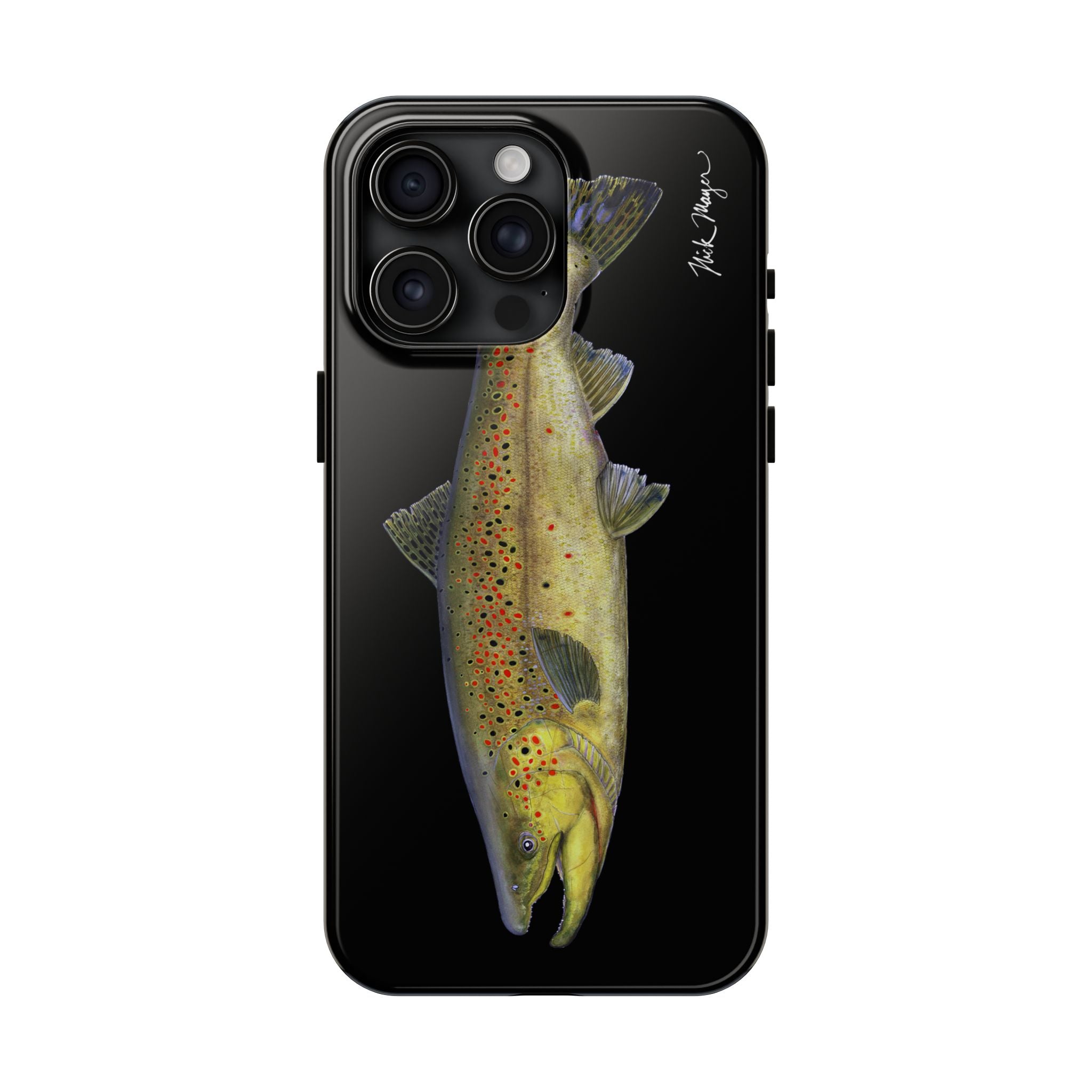 Brown Trout Black Phone Case (iPhone)