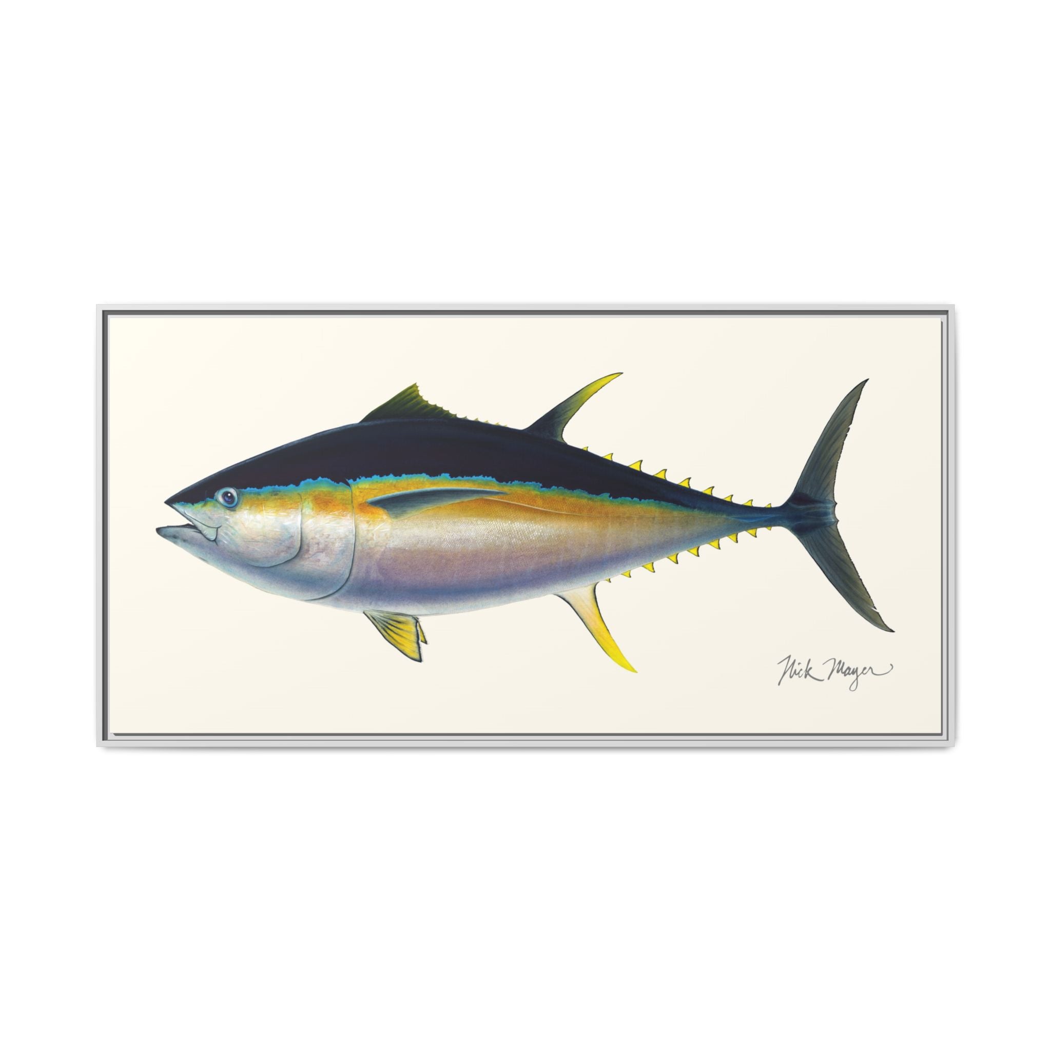 Bigeye Tuna Framed Canvas Print Printify