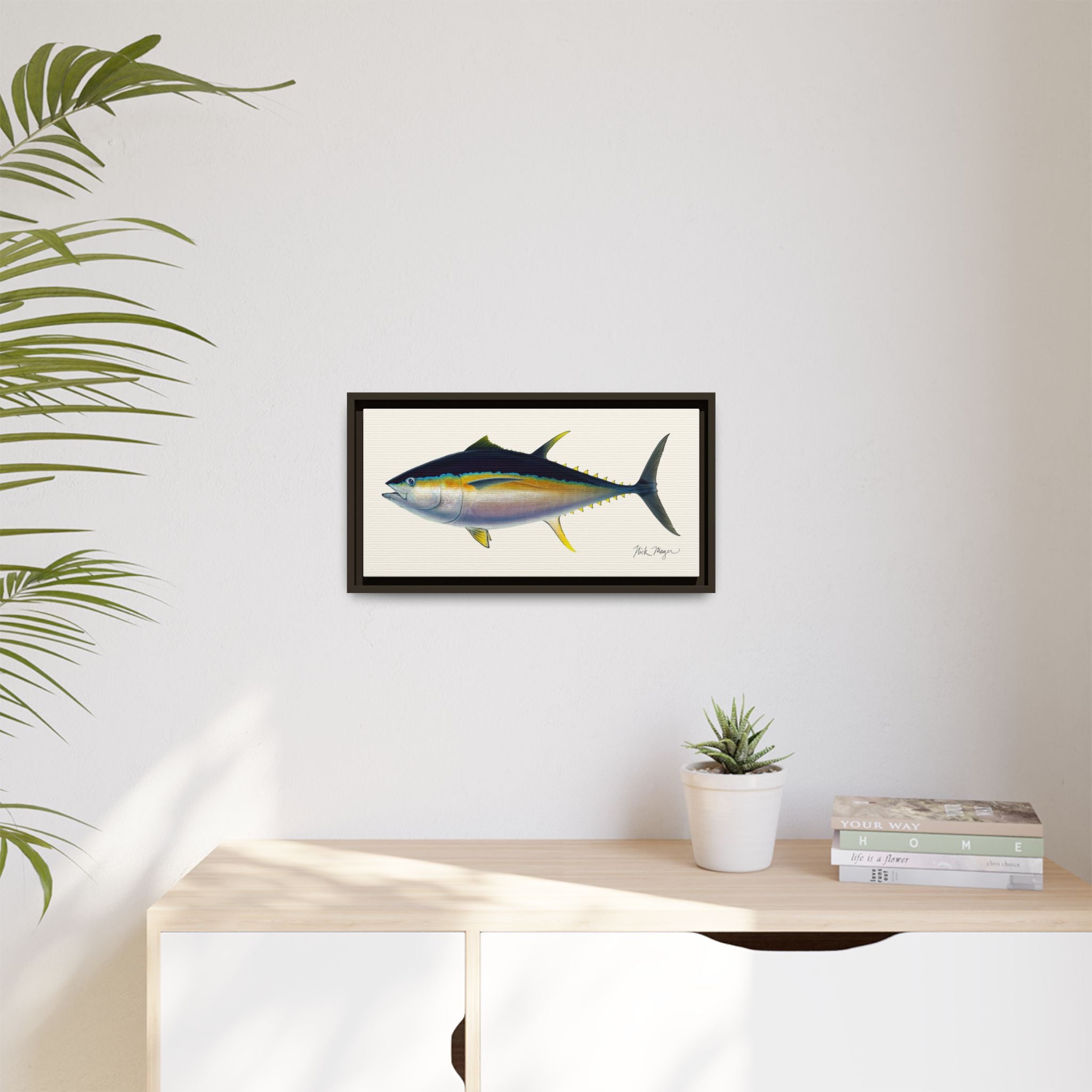 Bigeye Tuna Framed Canvas Print Printify