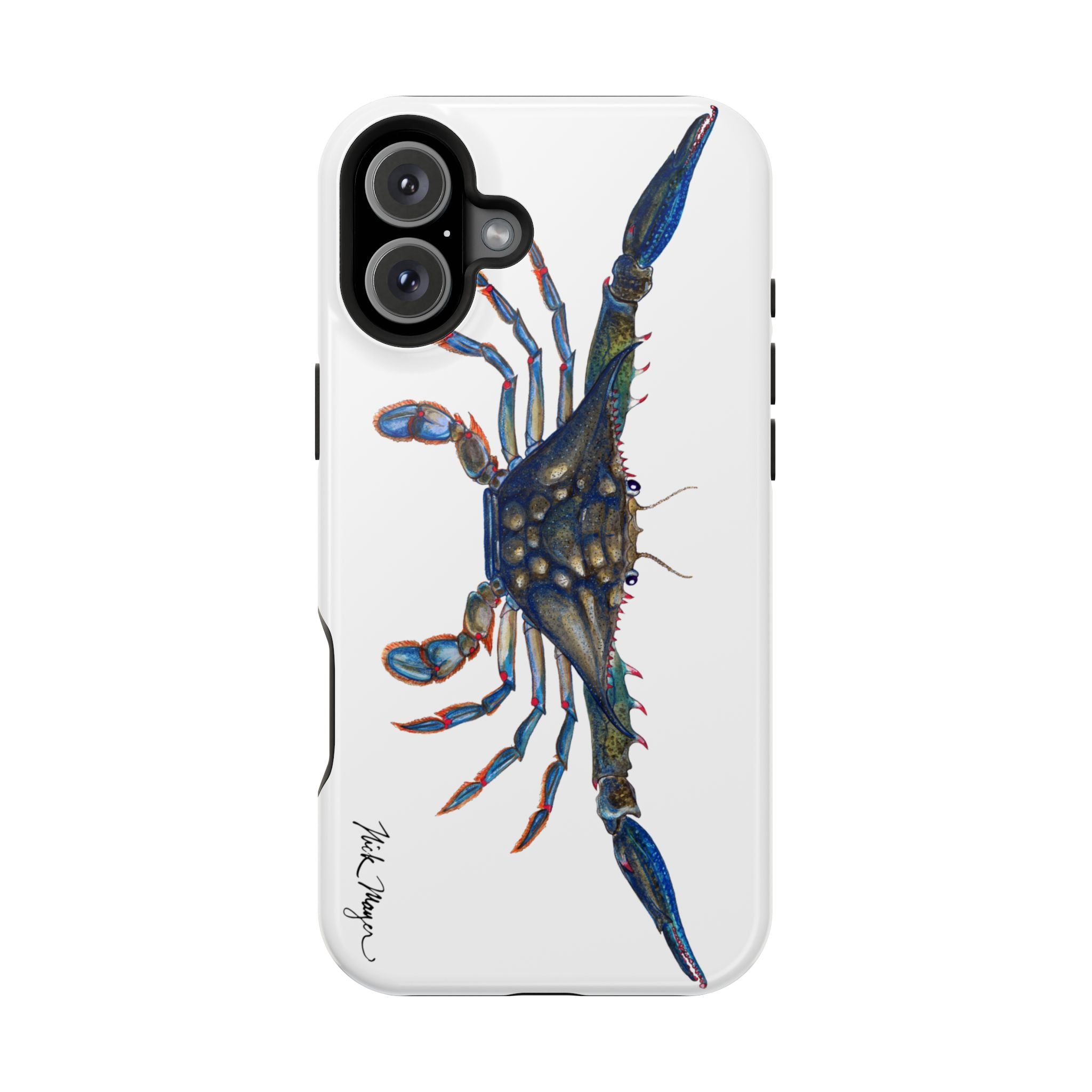 Blue Crab MagSafe White iPhone Case