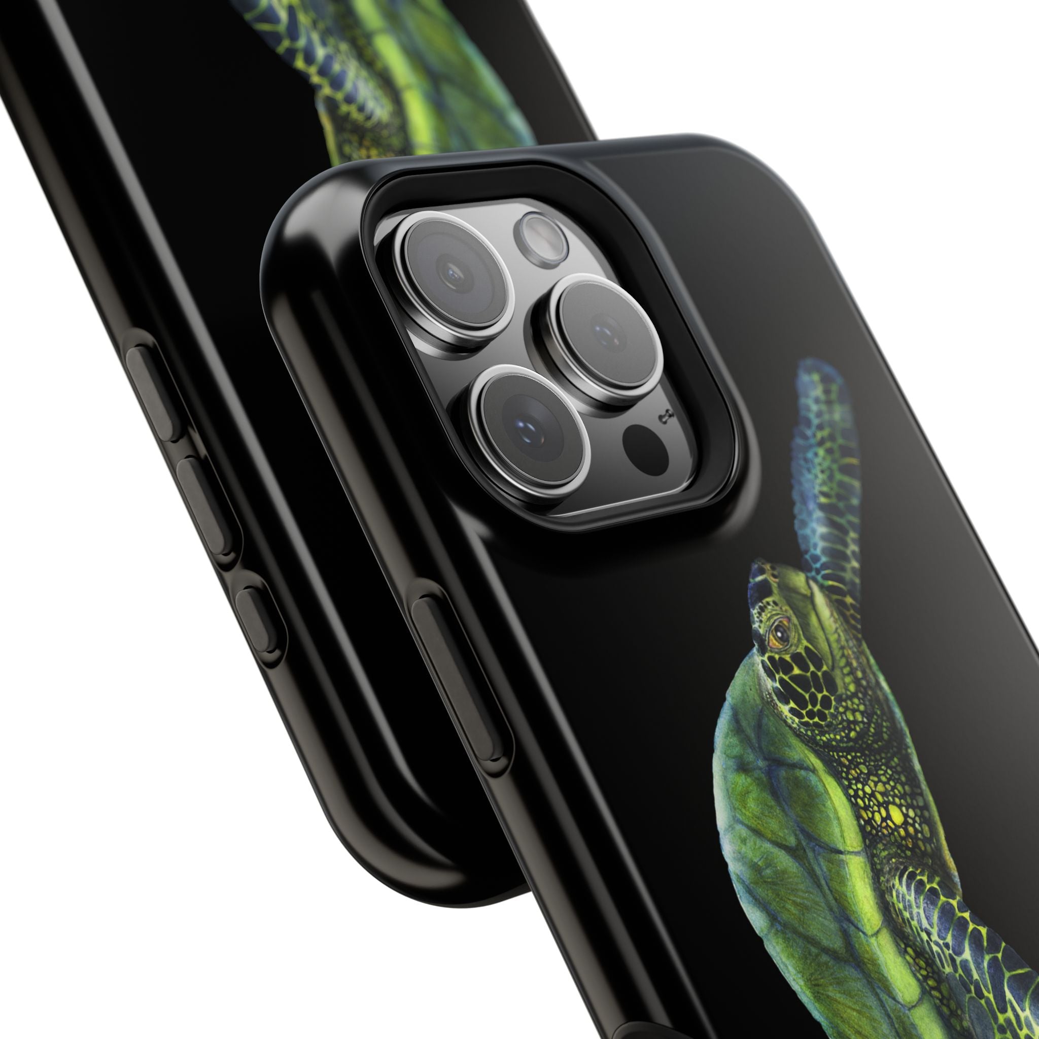 Green Sea Turtle MagSafe Black iPhone Case