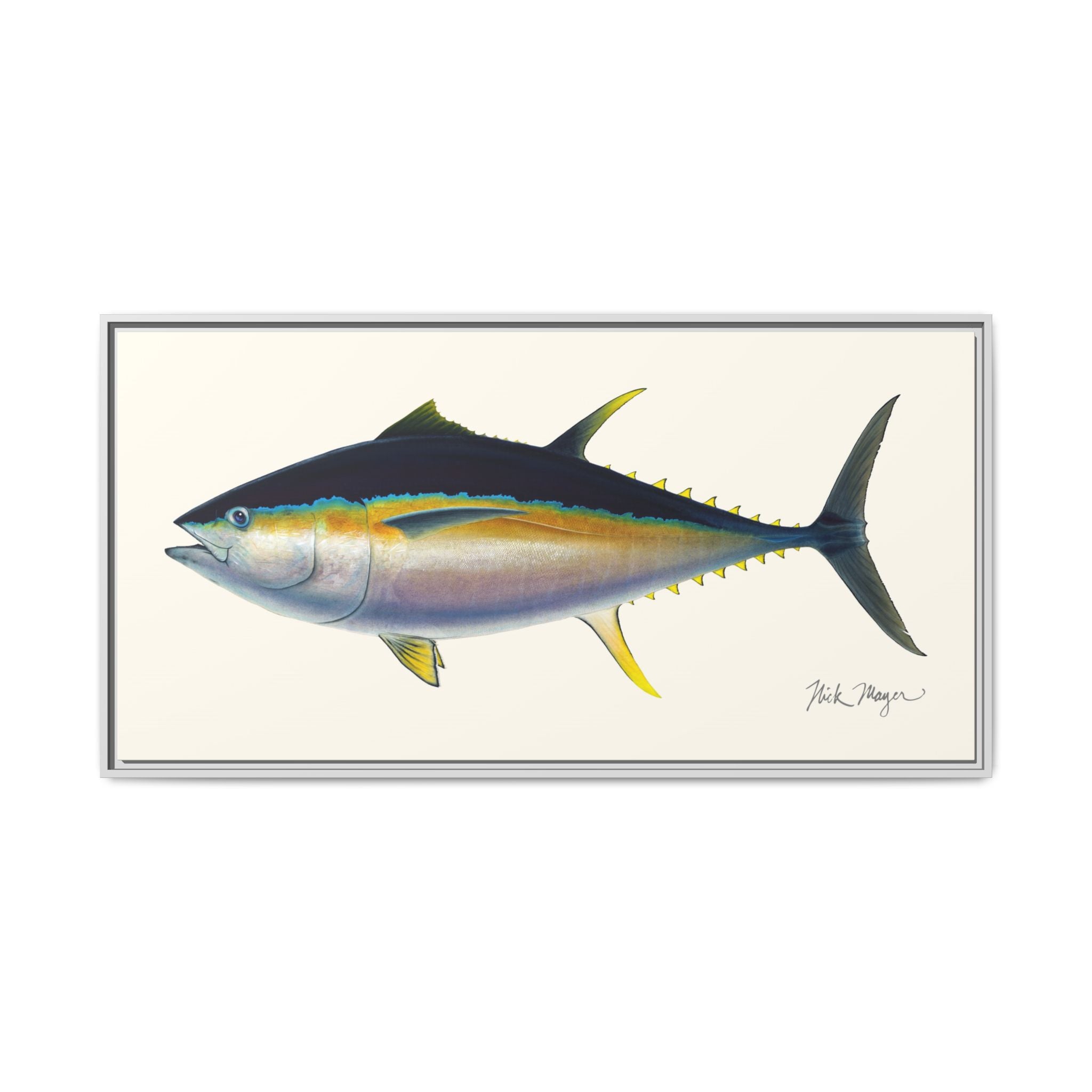 Bigeye Tuna Framed Canvas Print Printify