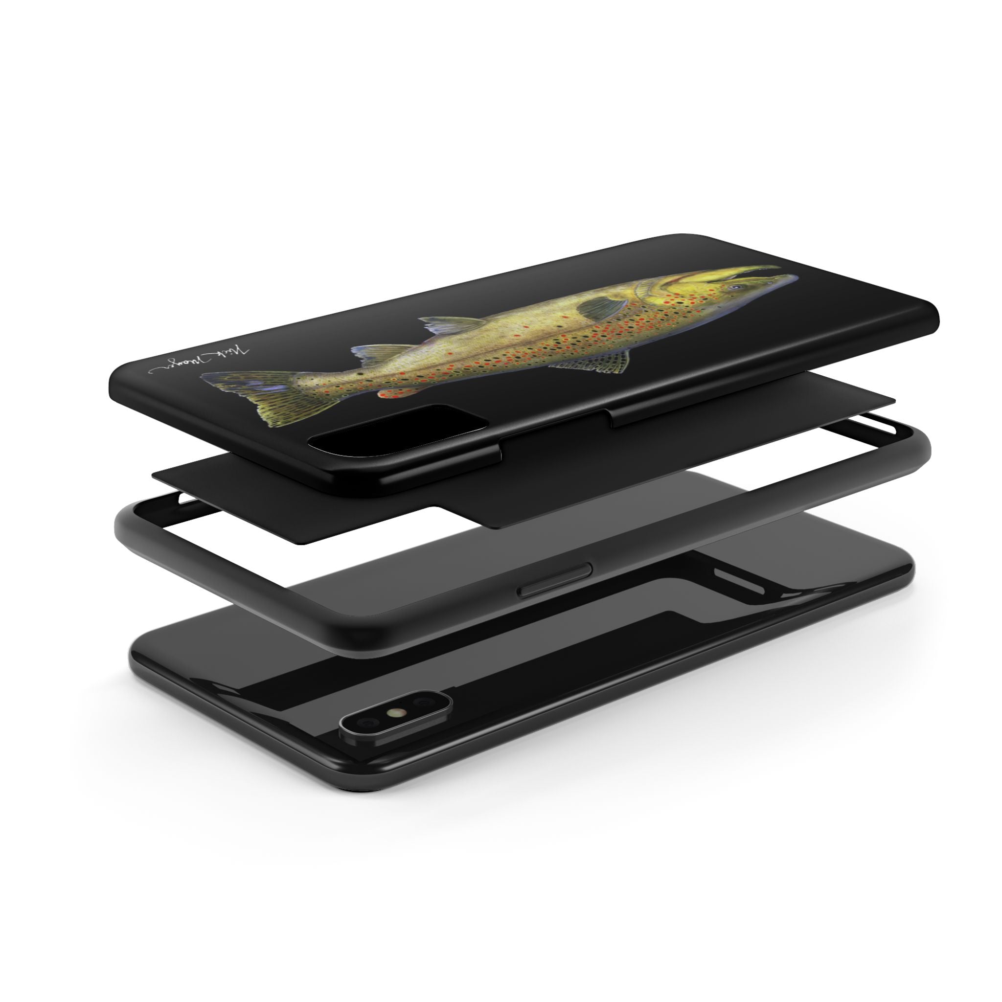 Brown Trout Black Phone Case (iPhone)