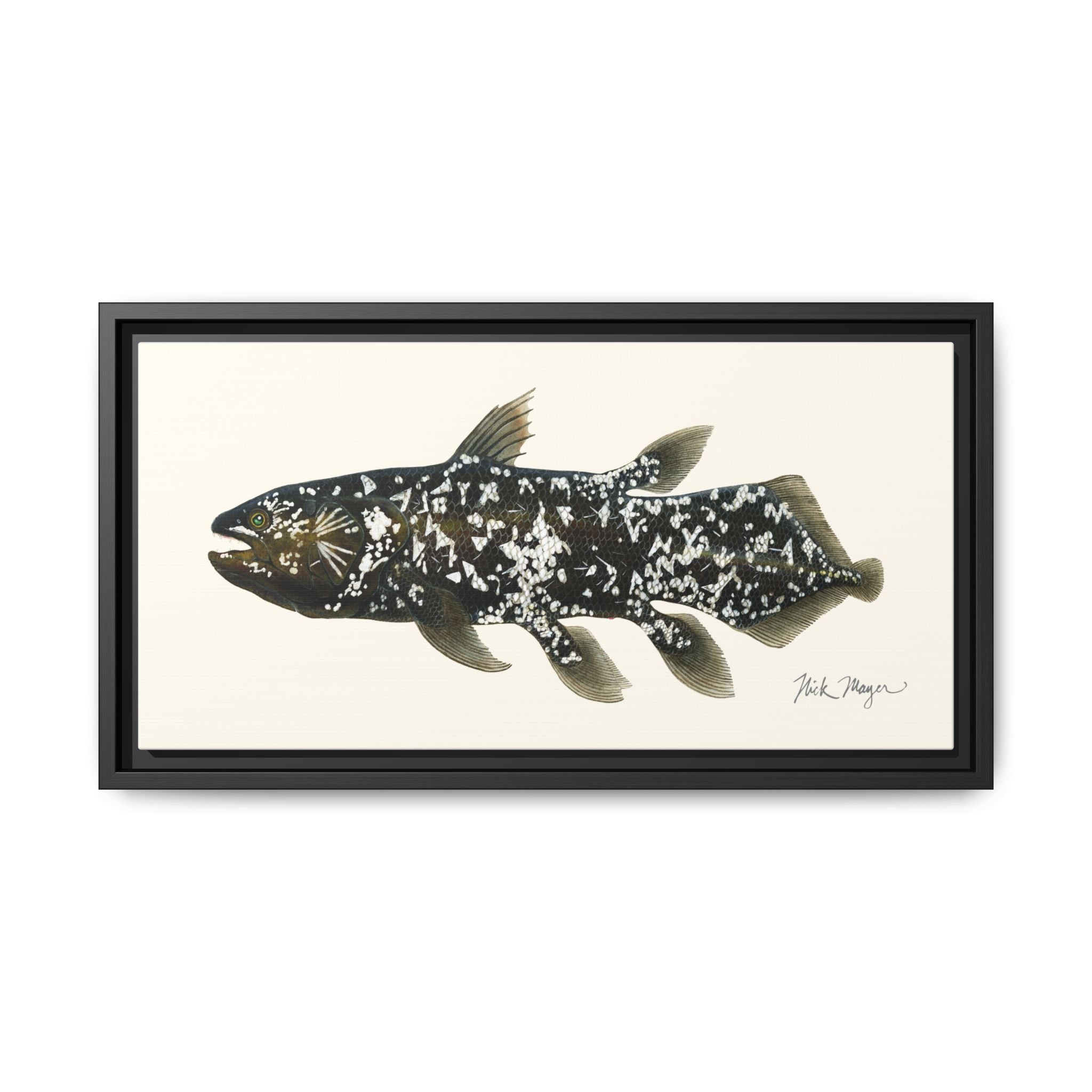Coelacanth Framed Canvas Print Printify