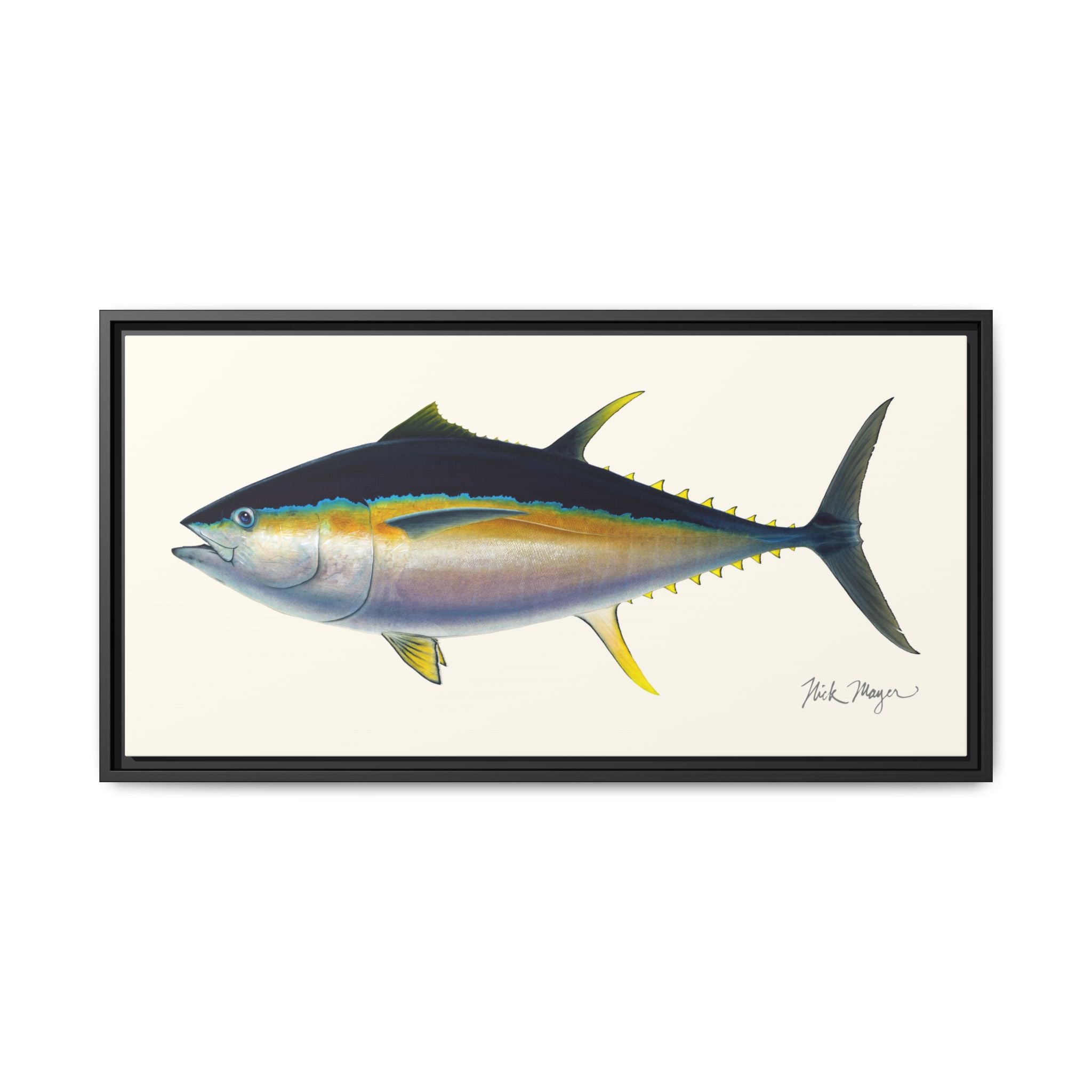 Bigeye Tuna Framed Canvas Print Printify