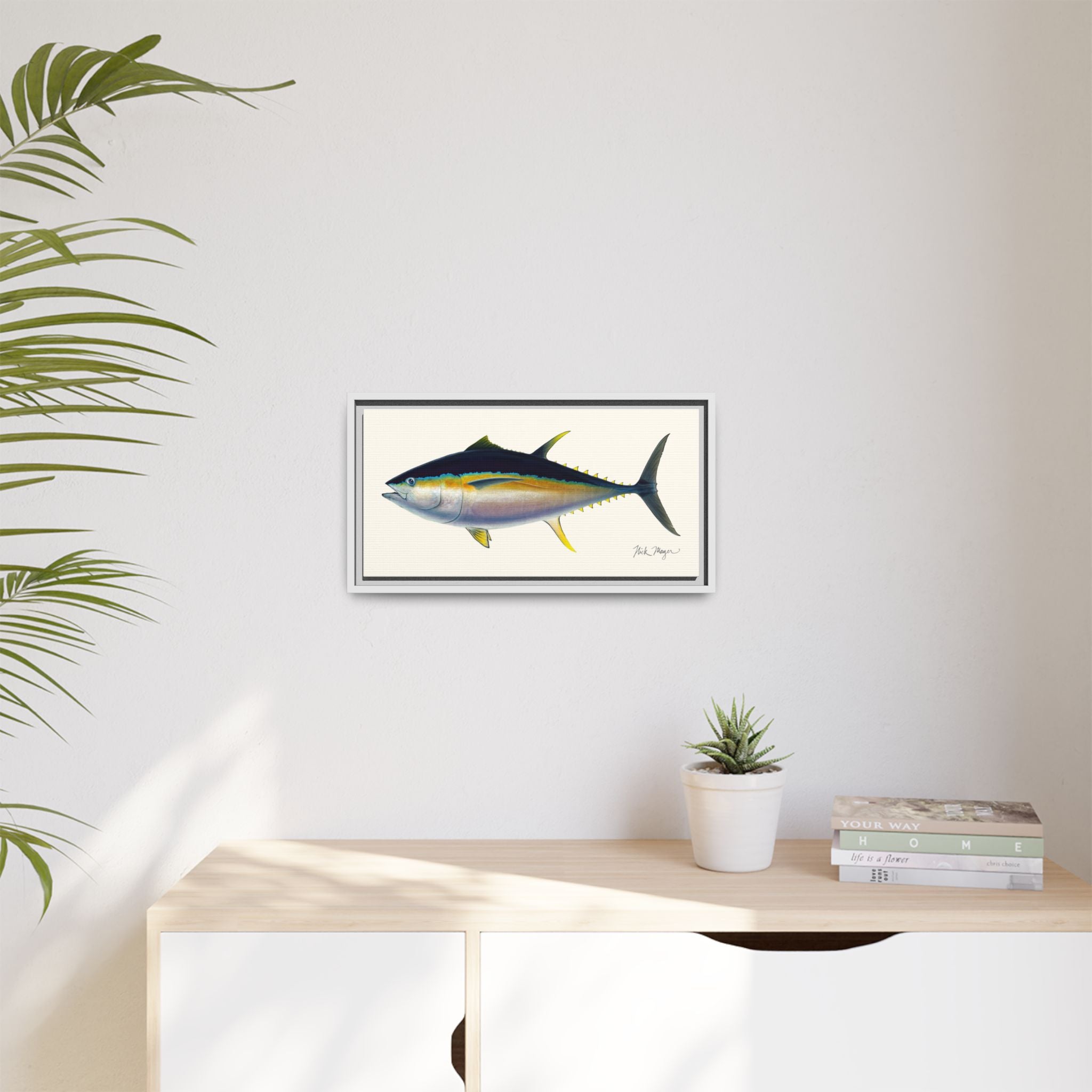 Bigeye Tuna Framed Canvas Print Printify