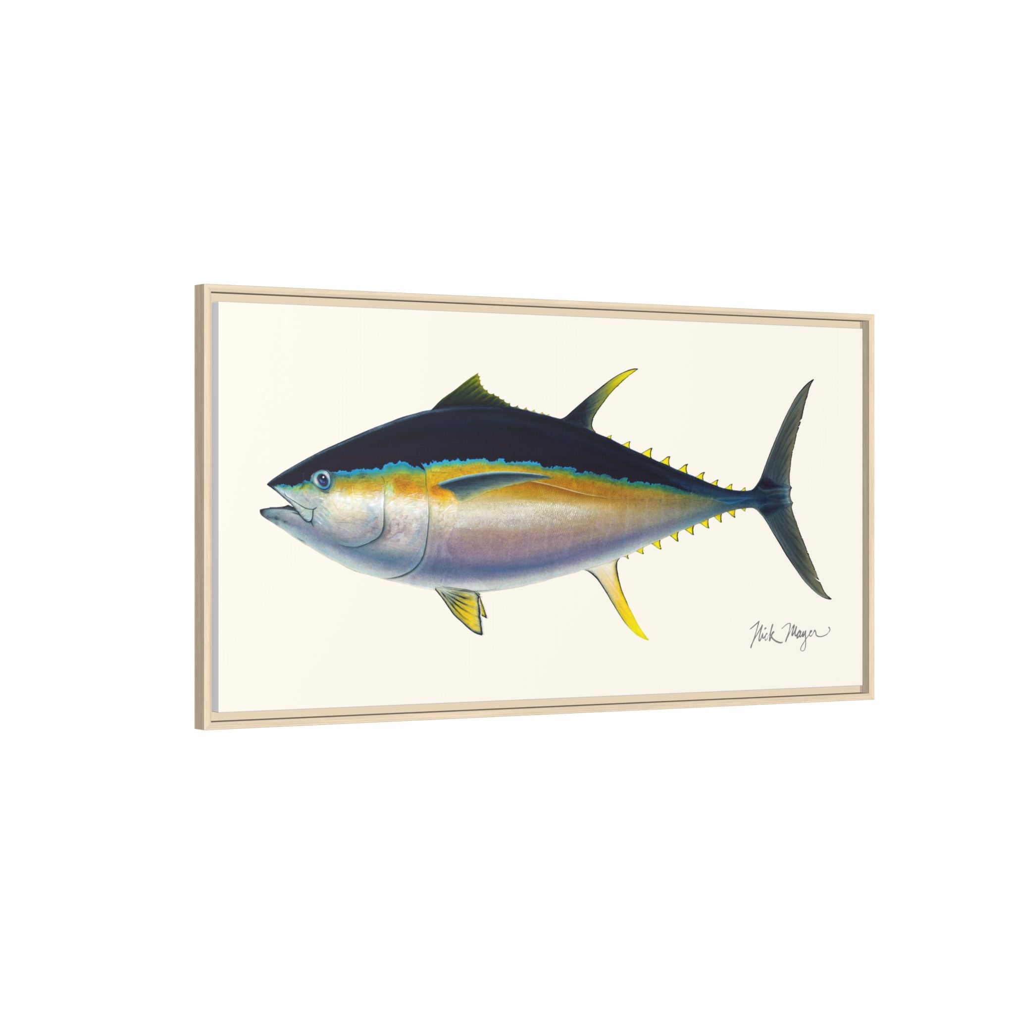 Bigeye Tuna Framed Canvas Print Printify
