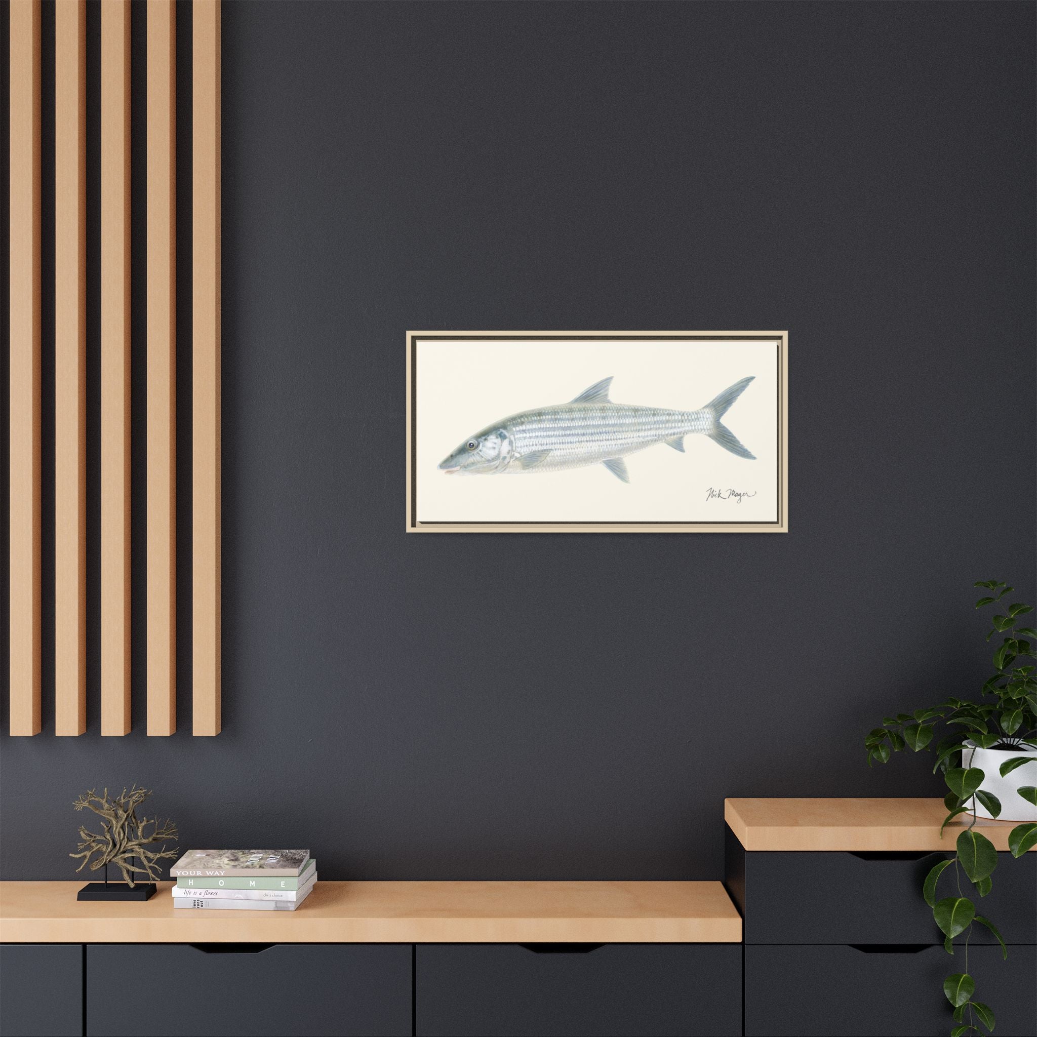 Bonefish Framed Canvas Print Printify