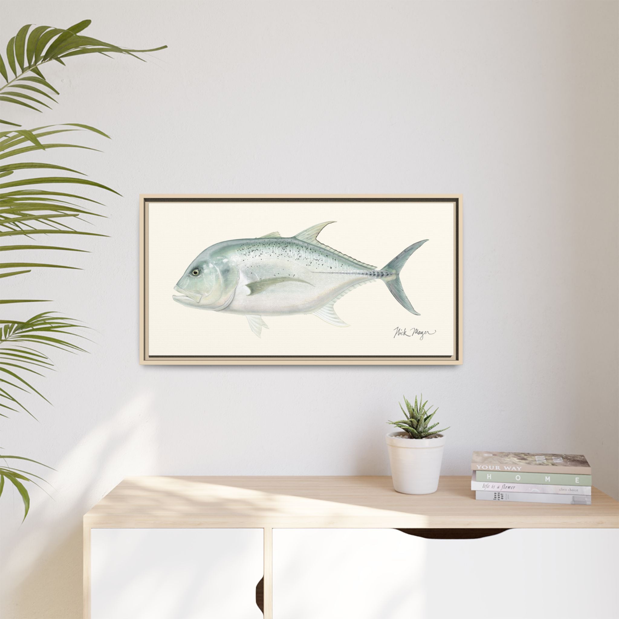 Boss Giant Trevally Framed Canvas Print Printify