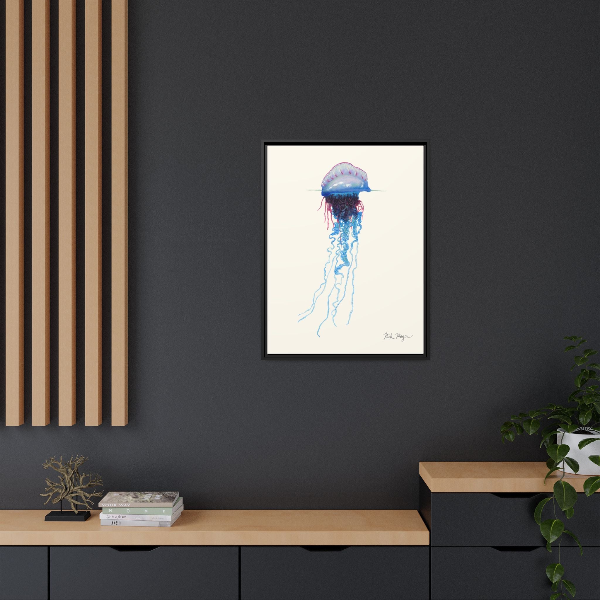 Portuguese Man O' War Framed Canvas Print Printify