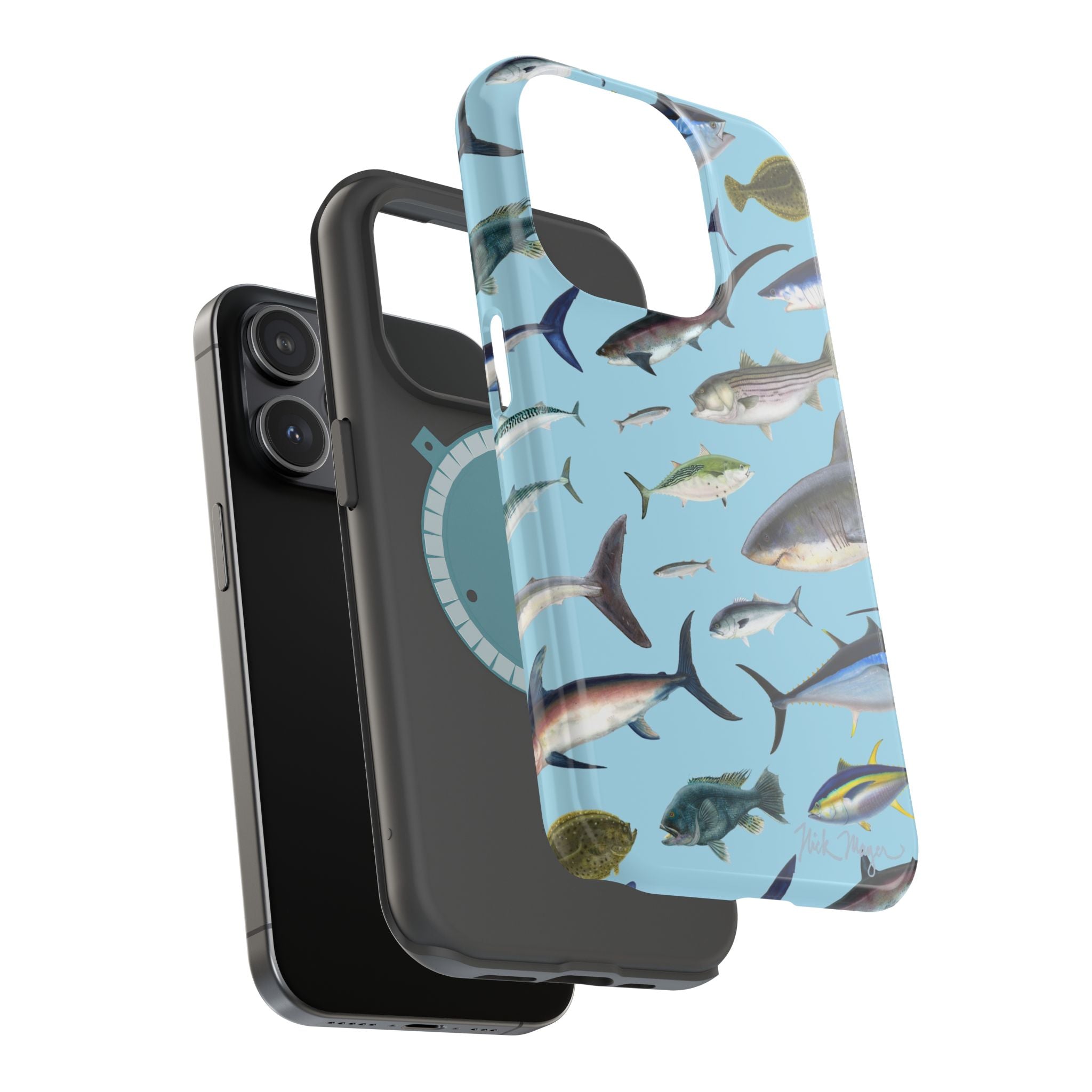 New England Fish Blue MagSafe iPhone Case
