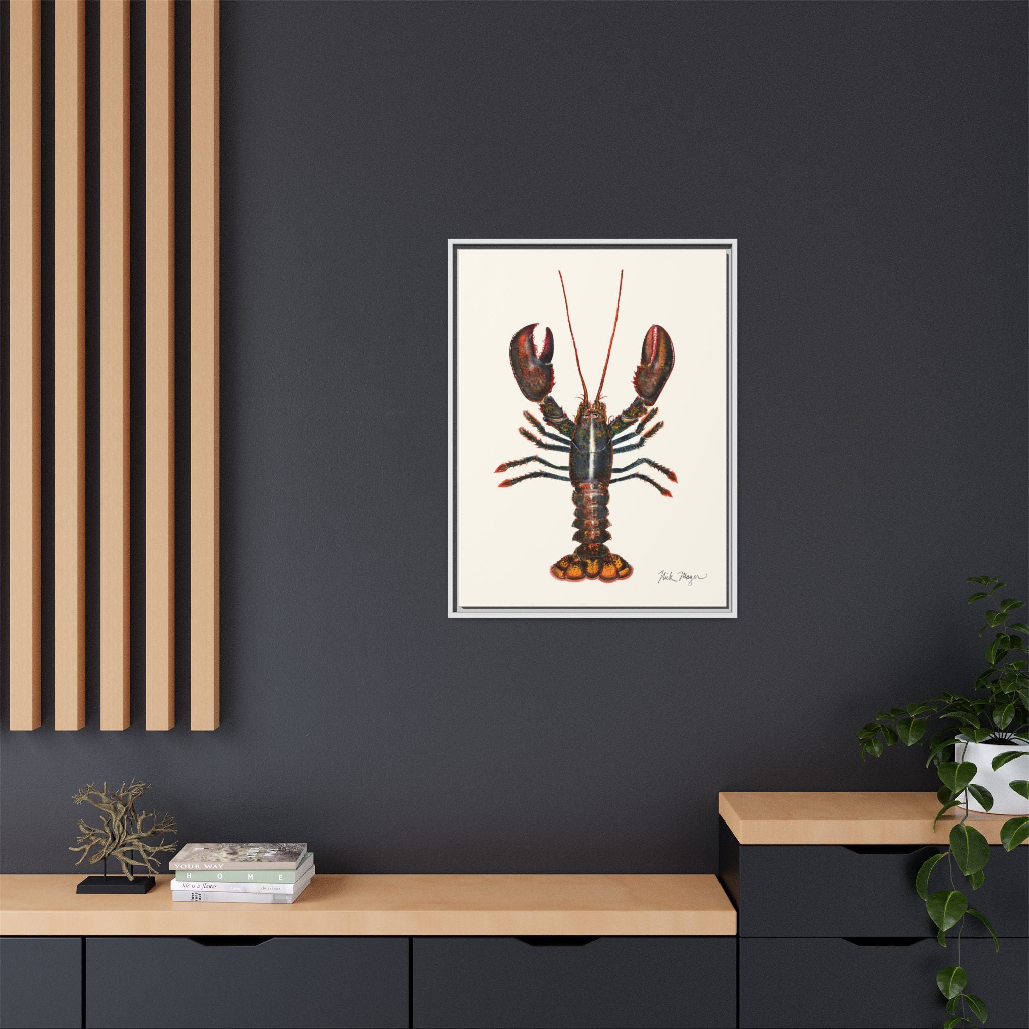 Northern Lobster Framed Canvas Print Printify