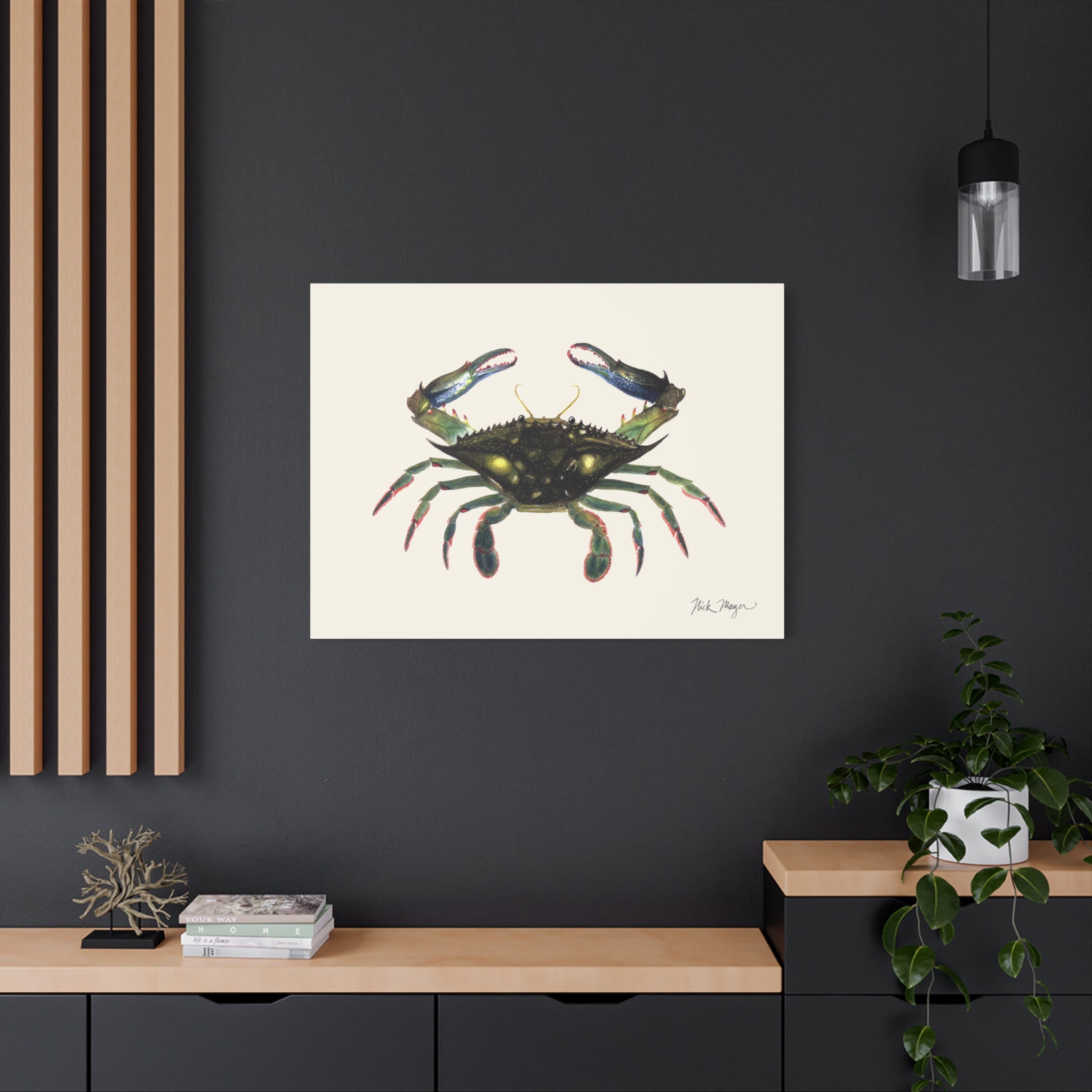 Blue Crab Claws In Canvas Print