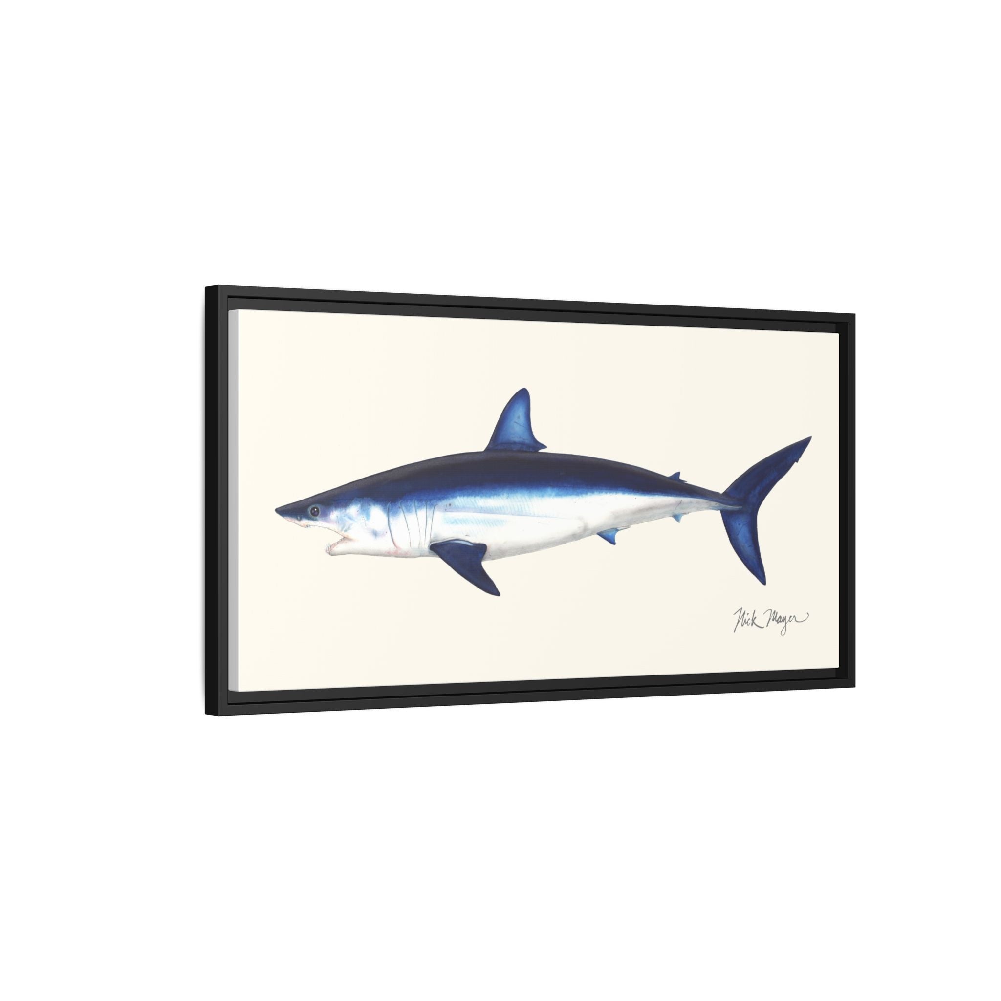 Mako Shark Framed Canvas Print Printify