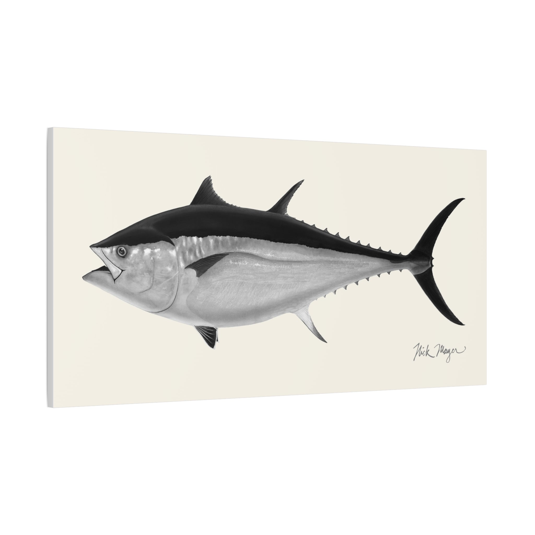Black and White Giant Bluefin Tuna II Canvas Print