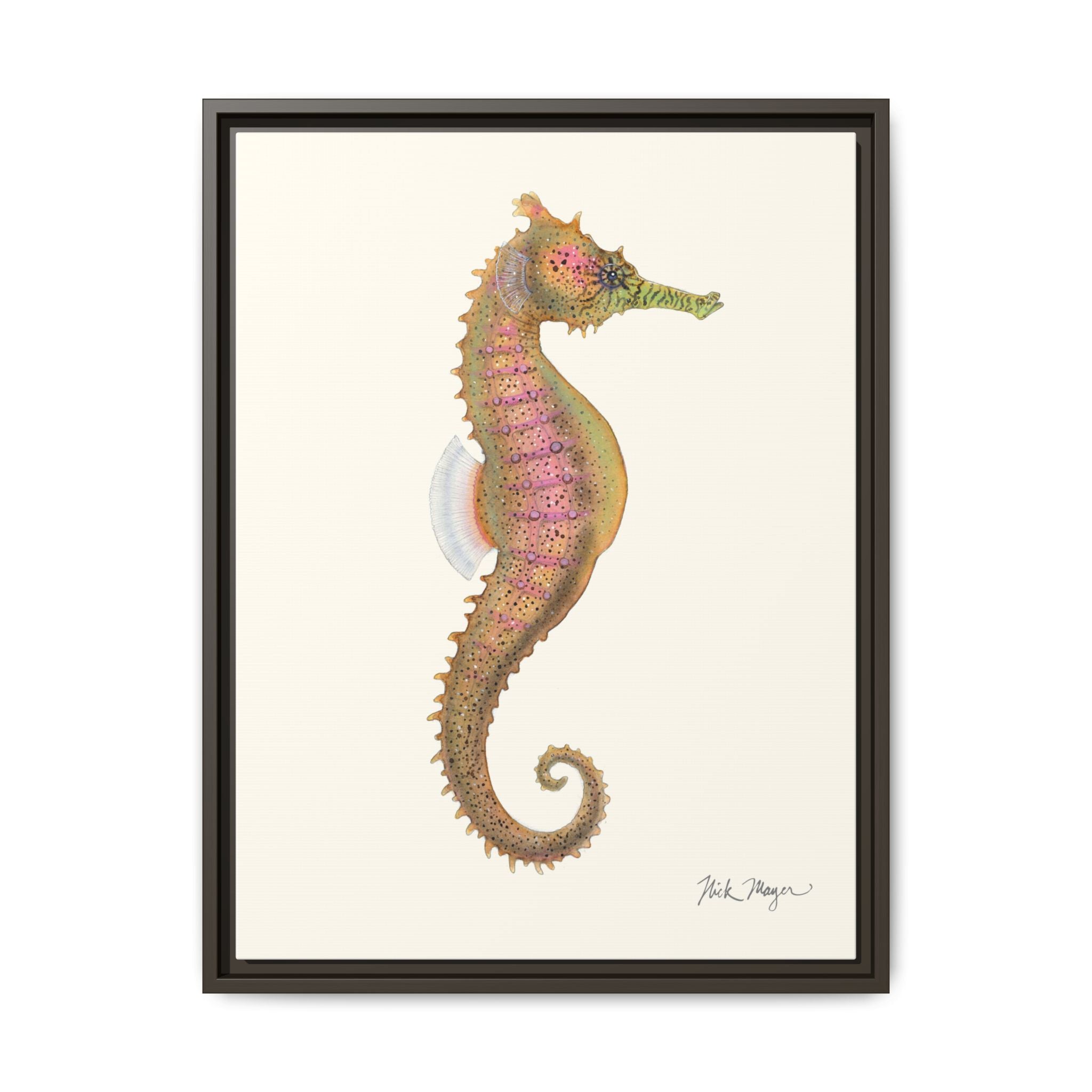 Estuary Seahorse Framed Canvas Print Printify