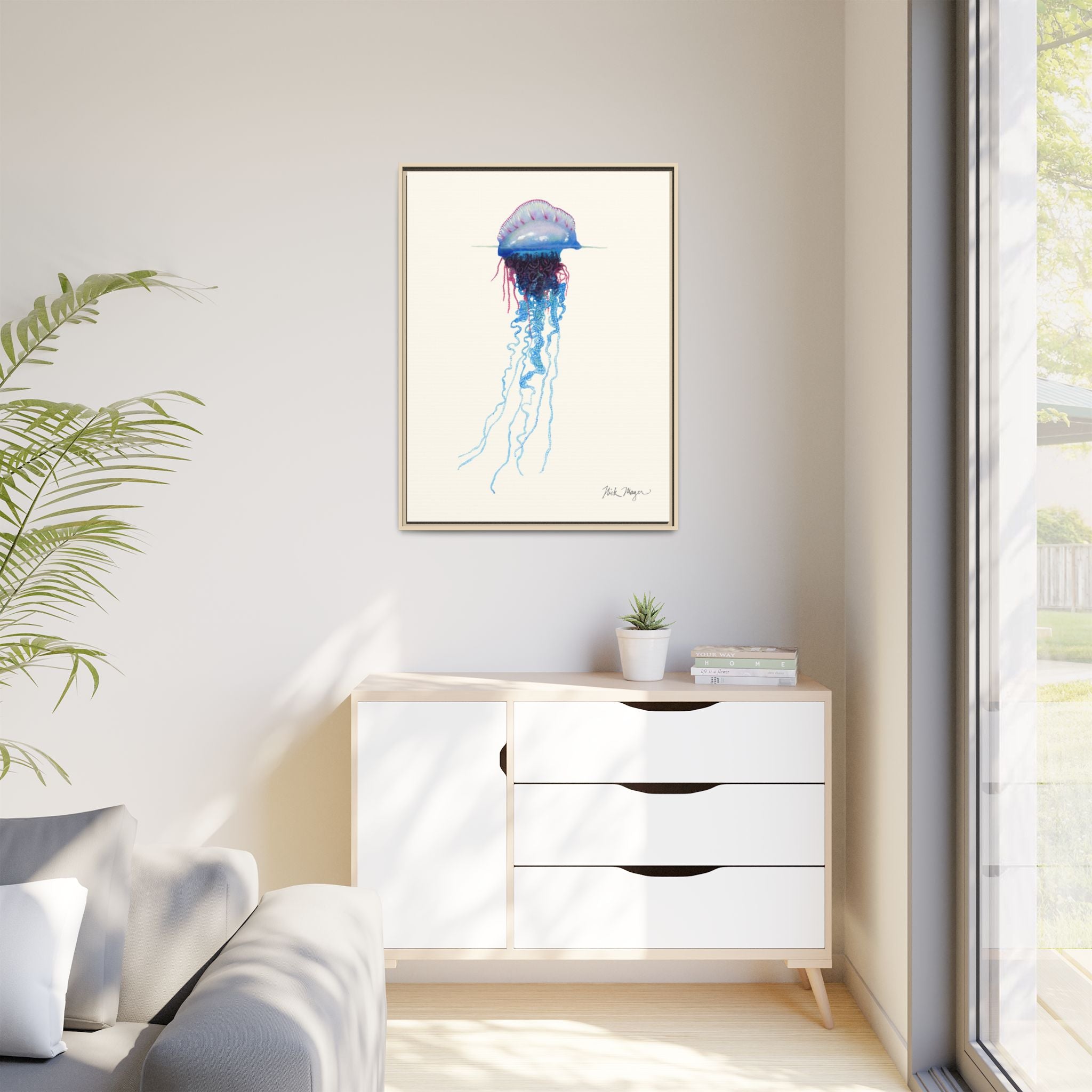 Portuguese Man O' War Framed Canvas Print Printify