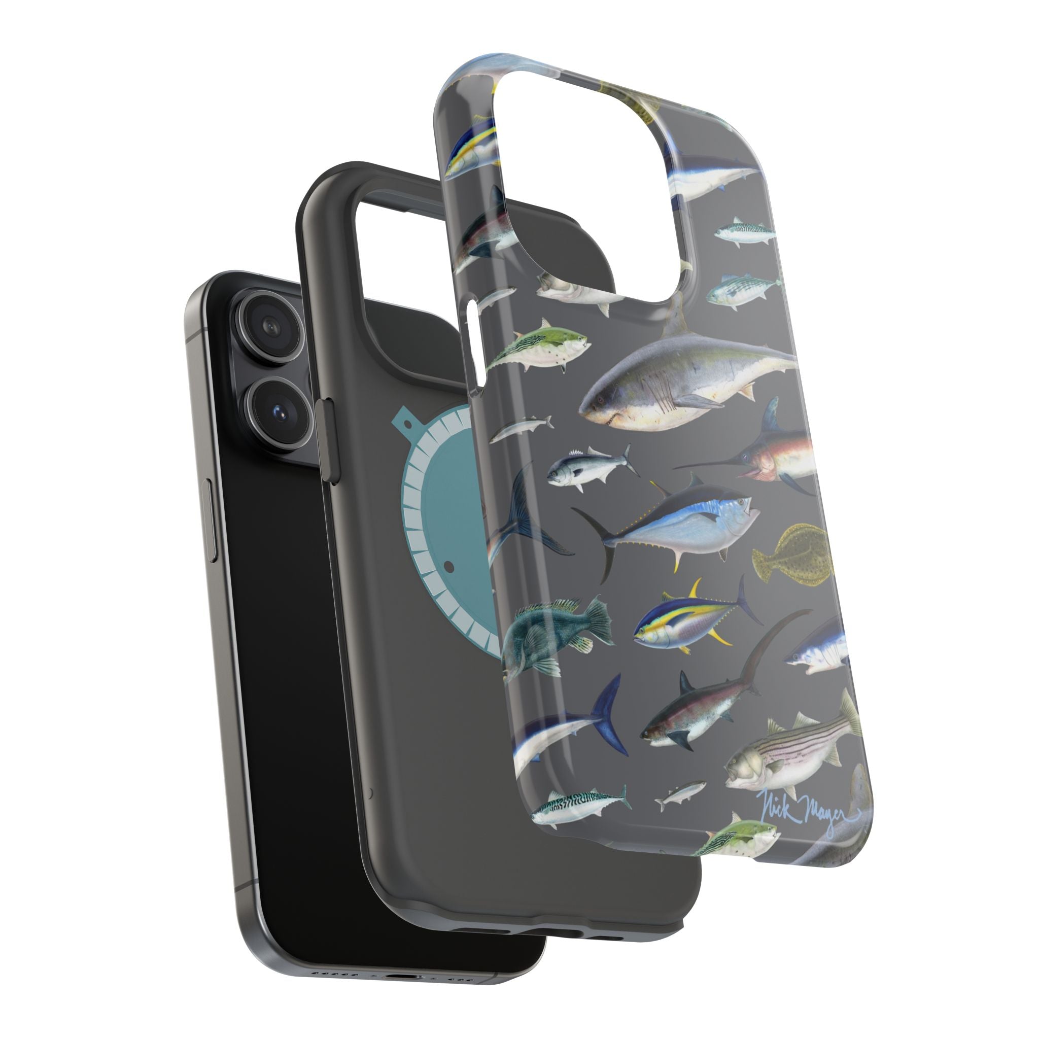 New England Offshore Fish Grey MagSafe iPhone Case
