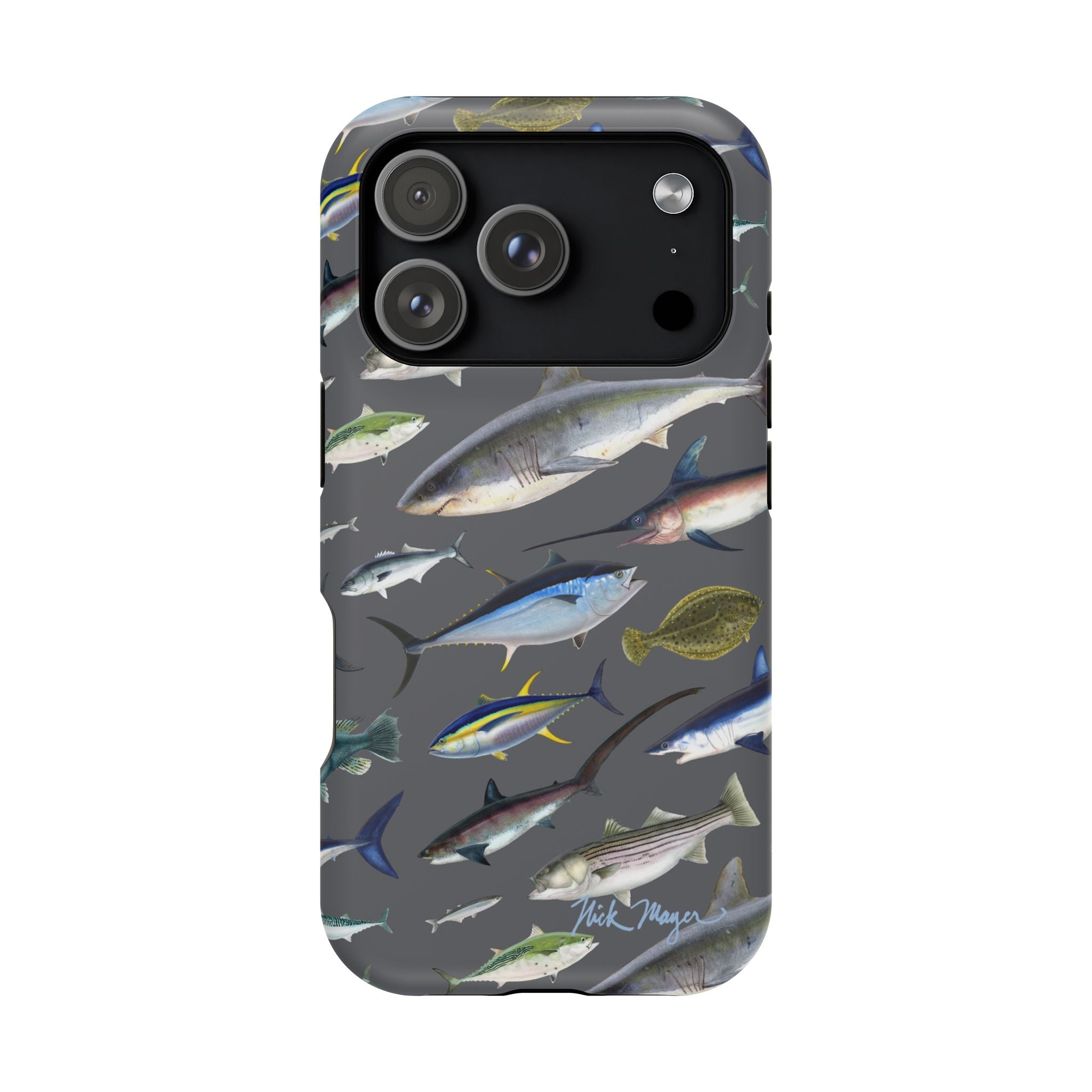New England Offshore Fish Grey MagSafe iPhone Case