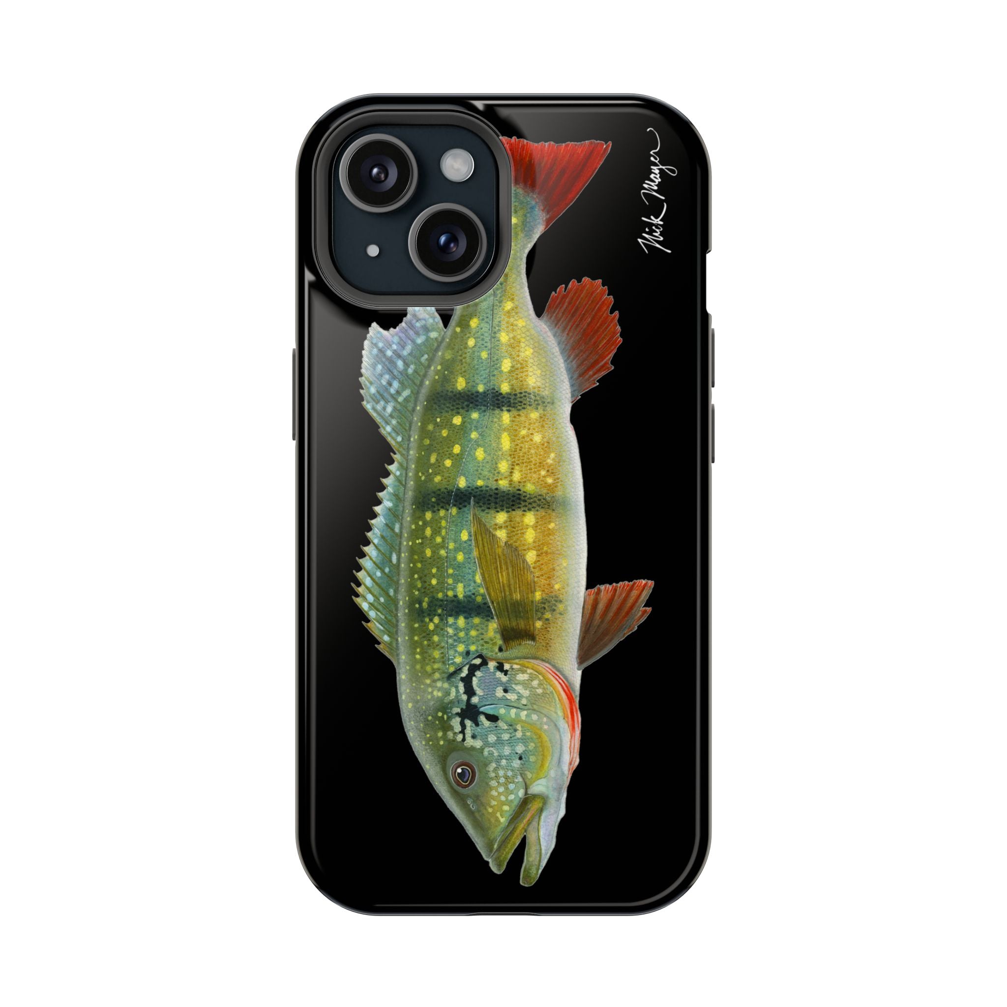 Peacock Bass MagSafe Black iPhone Case