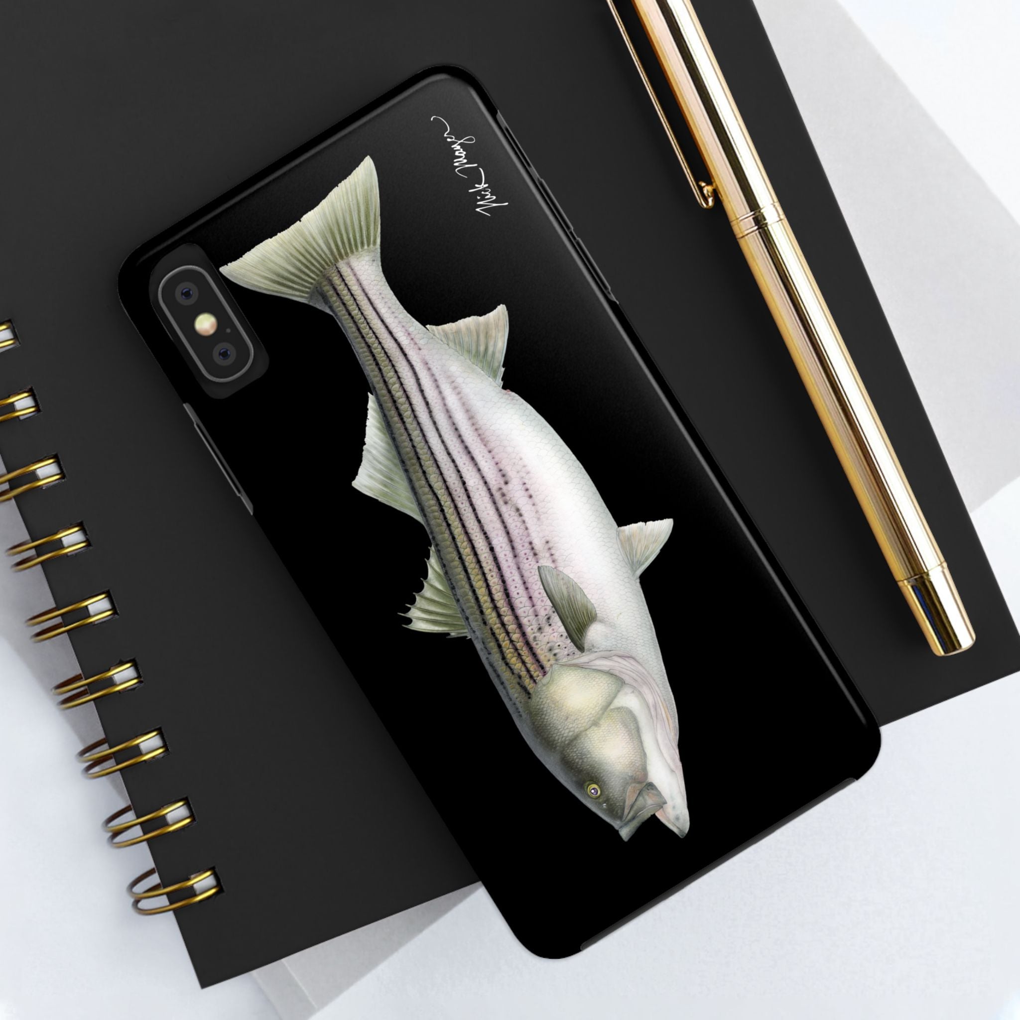 30 lb Striper - Black Phone Case (iPhone)