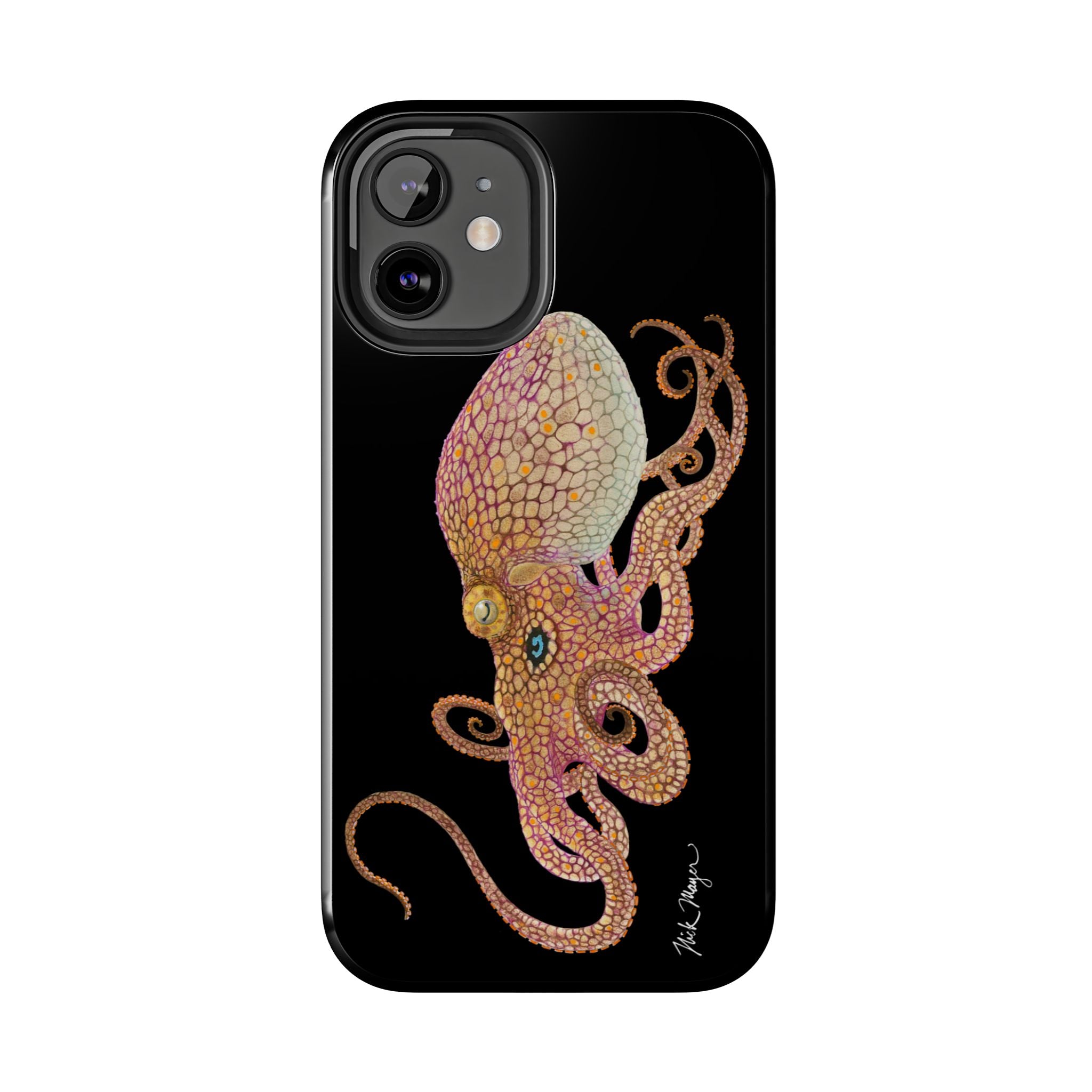 Two Spot Octopus Black Phone Case (iPhone)