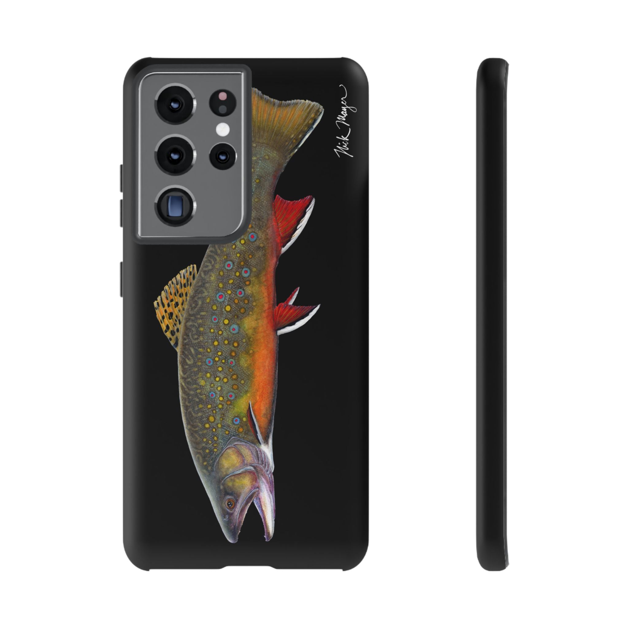 Brook Trout Black Phone Cases (Samsung) Printify