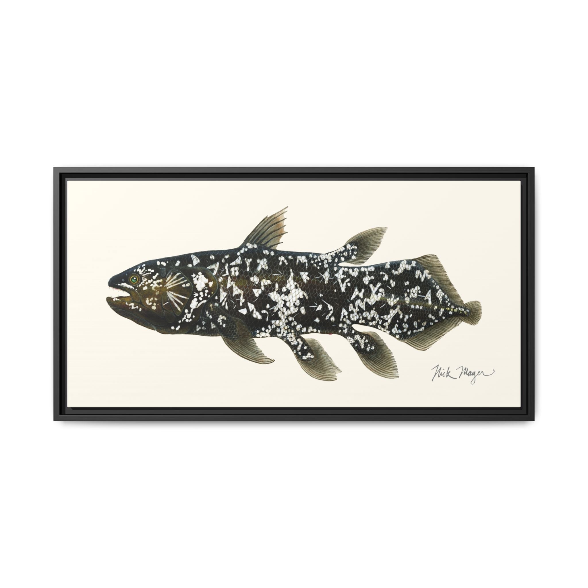 Coelacanth Framed Canvas Print Printify
