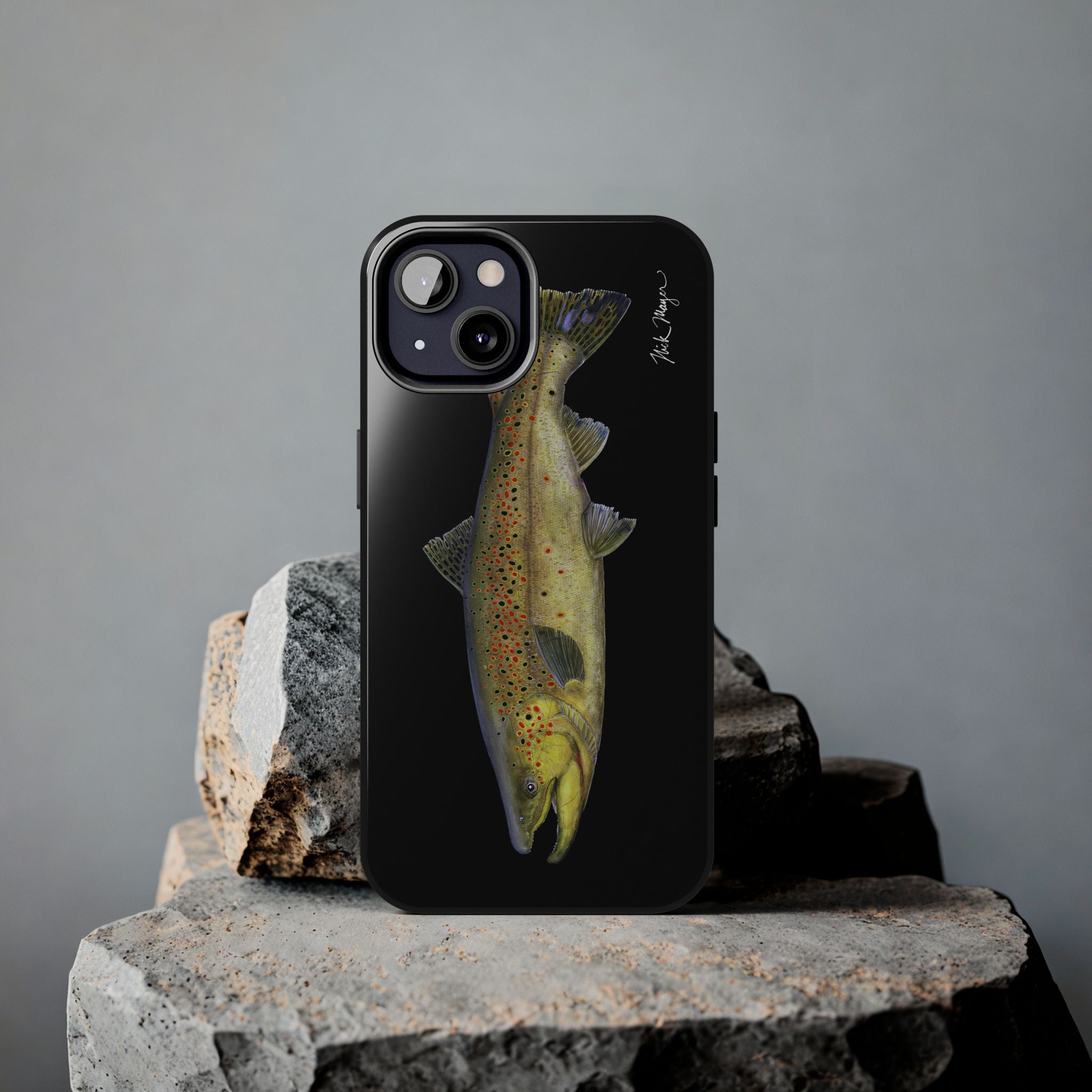 Brown Trout Black Phone Case (iPhone)