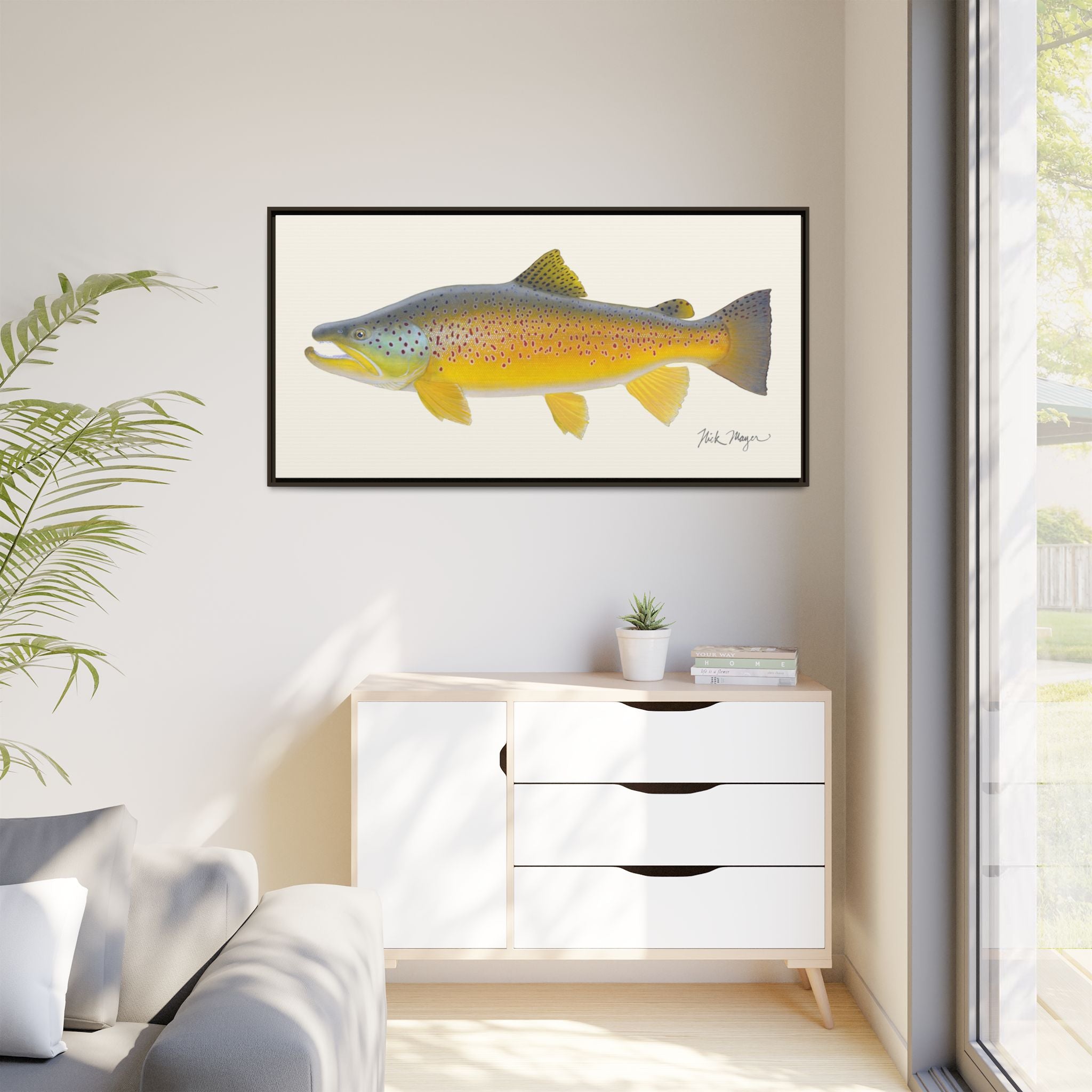 Brown Trout III Framed Canvas Print Printify