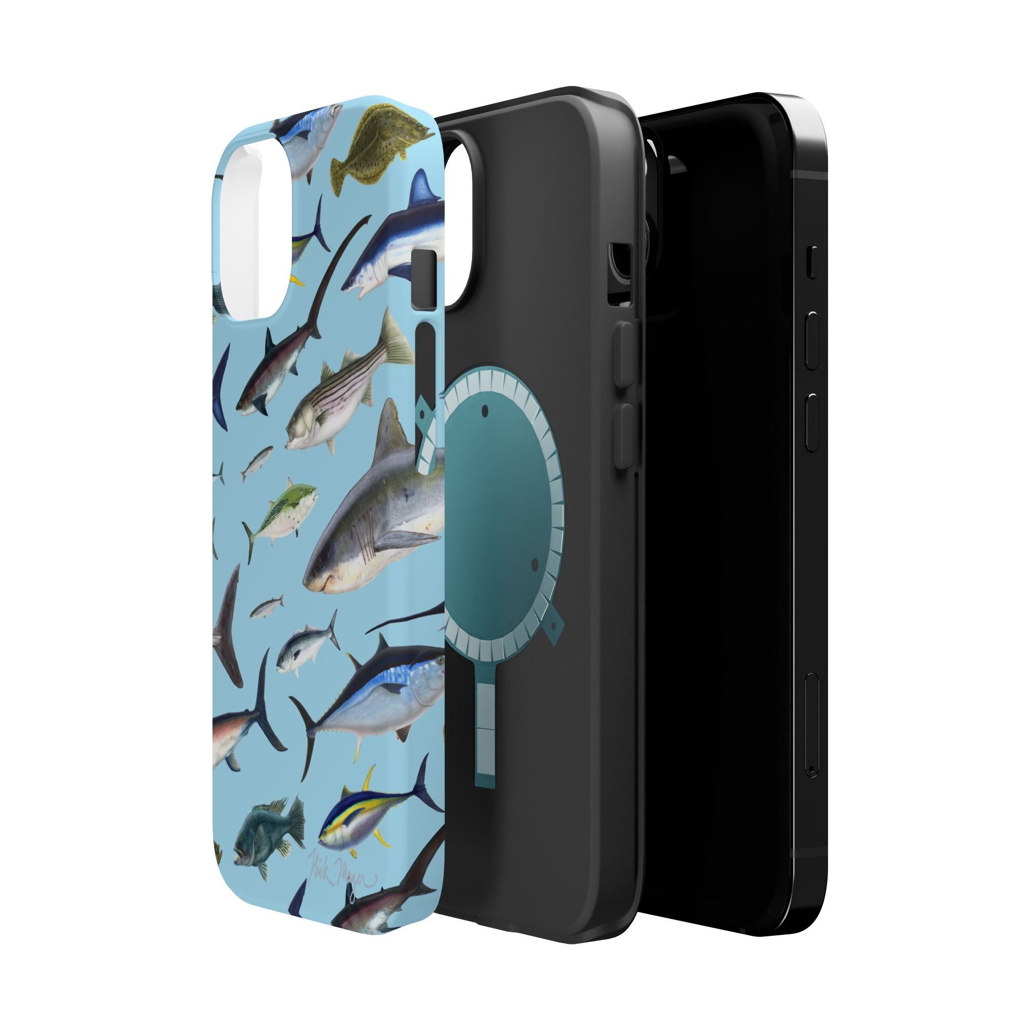New England Fish Blue MagSafe iPhone Case